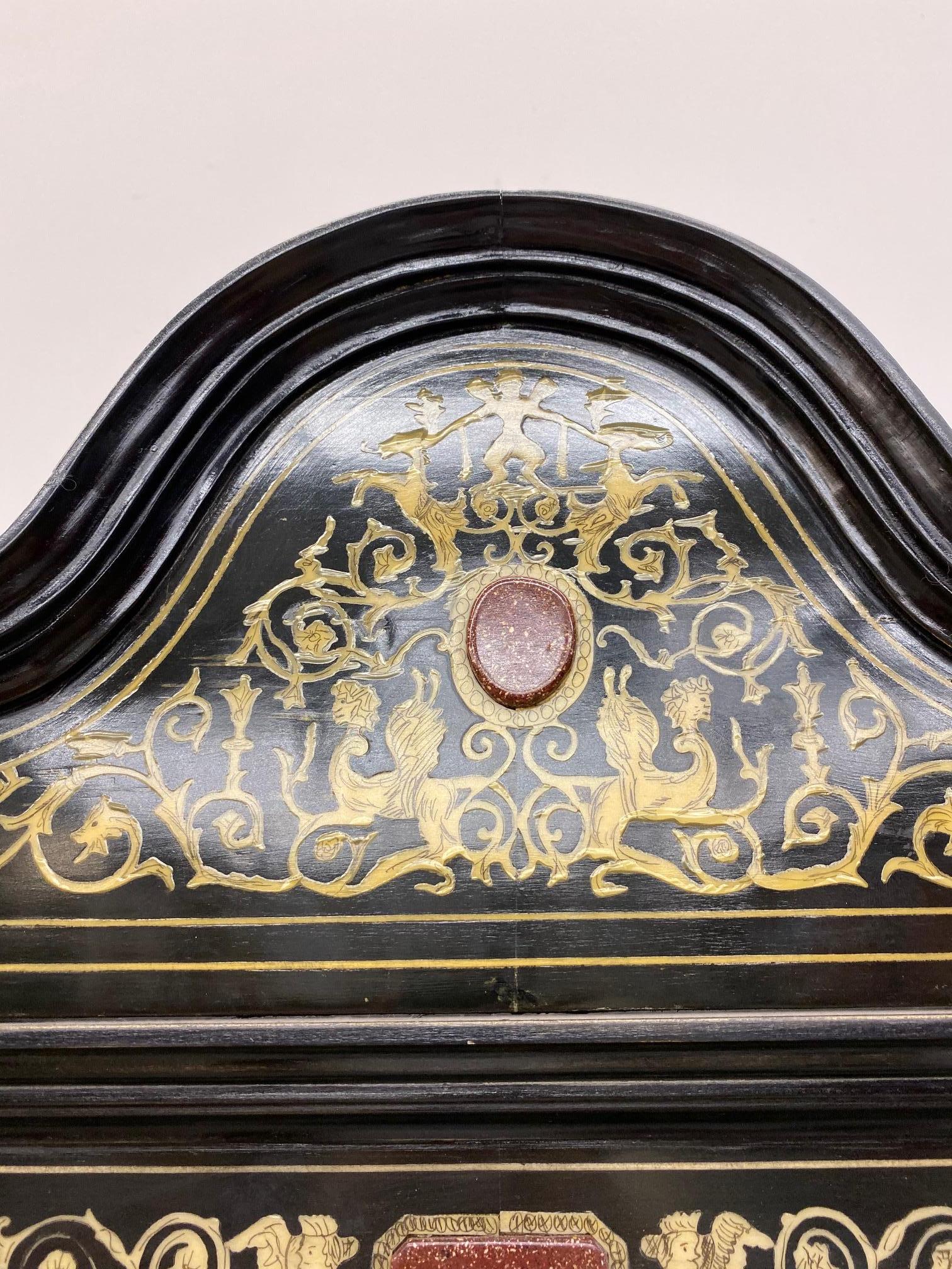 Extremely Fine Italian Baroque Ebonized Wood, Faux Ivory, and Hardstone Cabinet  3