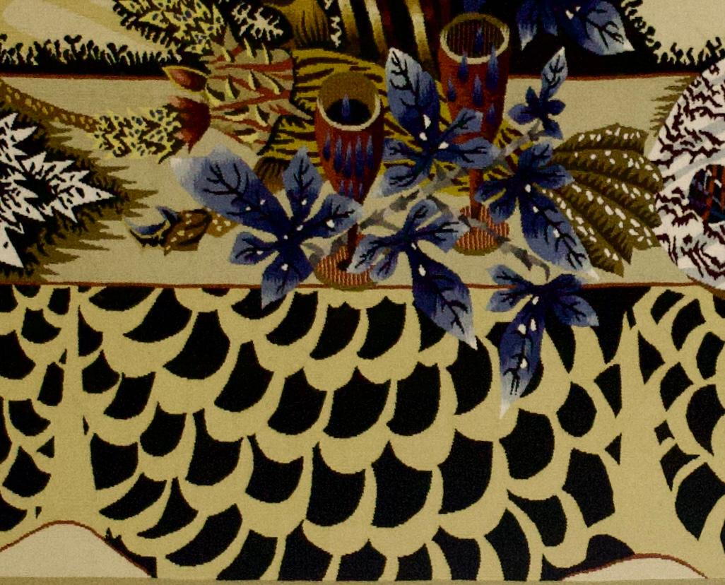 Wool Extremely Fine Mid Century French Tapestry Design and Signed by Jean Luca For Sale