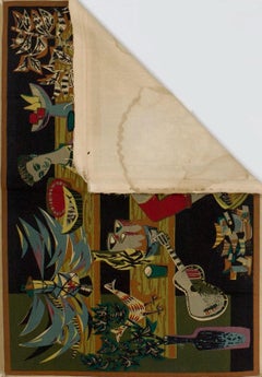Extremely Fine Mid Century French Tapestry design and Signed by R Debir
