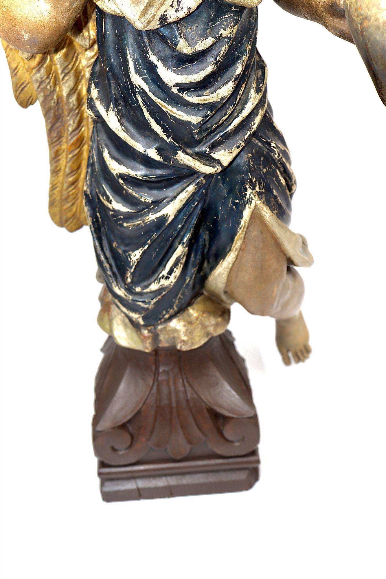 Baroque Extremely Fine Northern European Carved Wood and Polychrome Decorated Figure For Sale