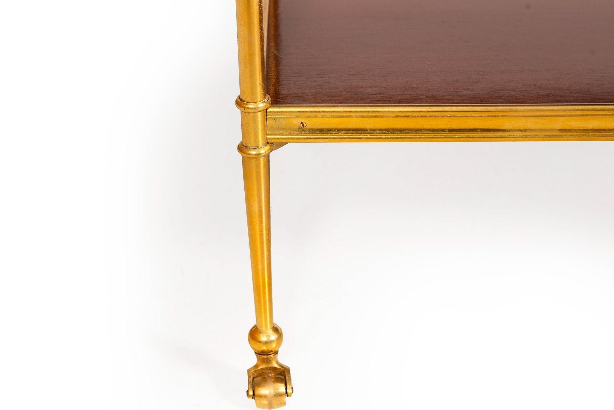 Paire de tables d'appoint à trois niveaux en acajou et bronze extrêmement fine, Jansen attr. 10