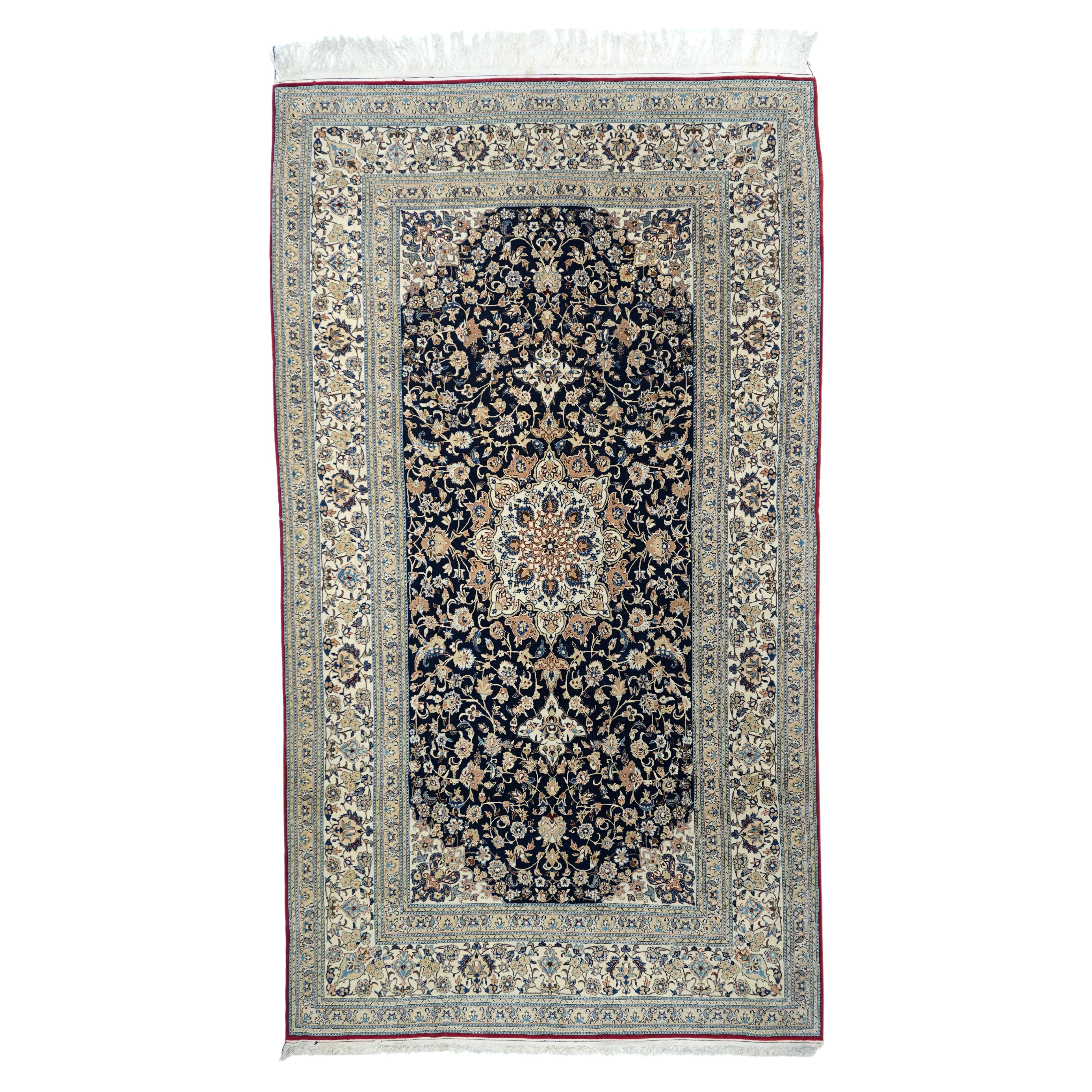 Extremely Fine Persian Habibian Wool and Silk (One of Pair) Rug 5'4'' x 9'6'' For Sale