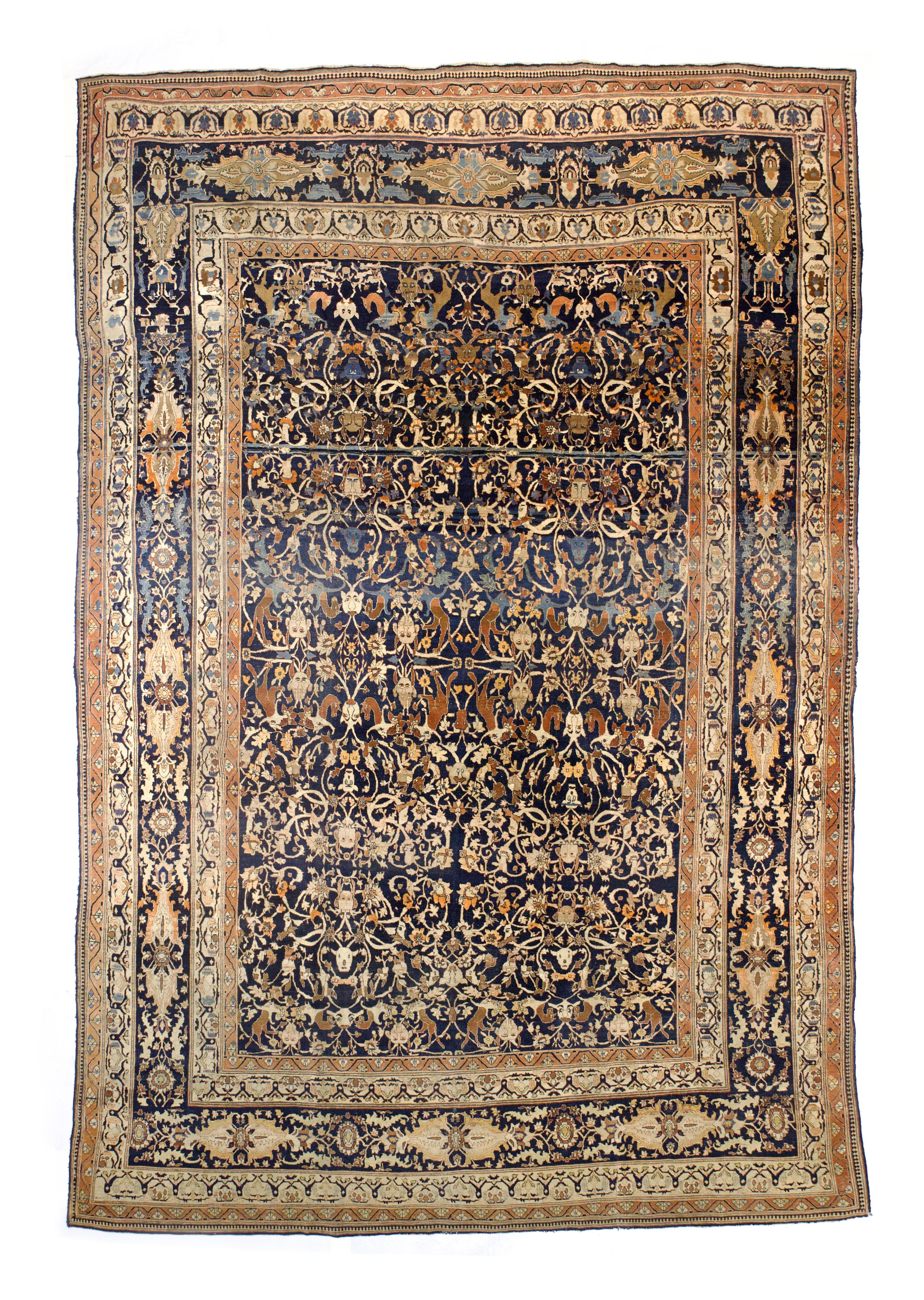 Perse Très beau tapis persan Haji Jalili Tabriz 10'8 x 15'11 en vente