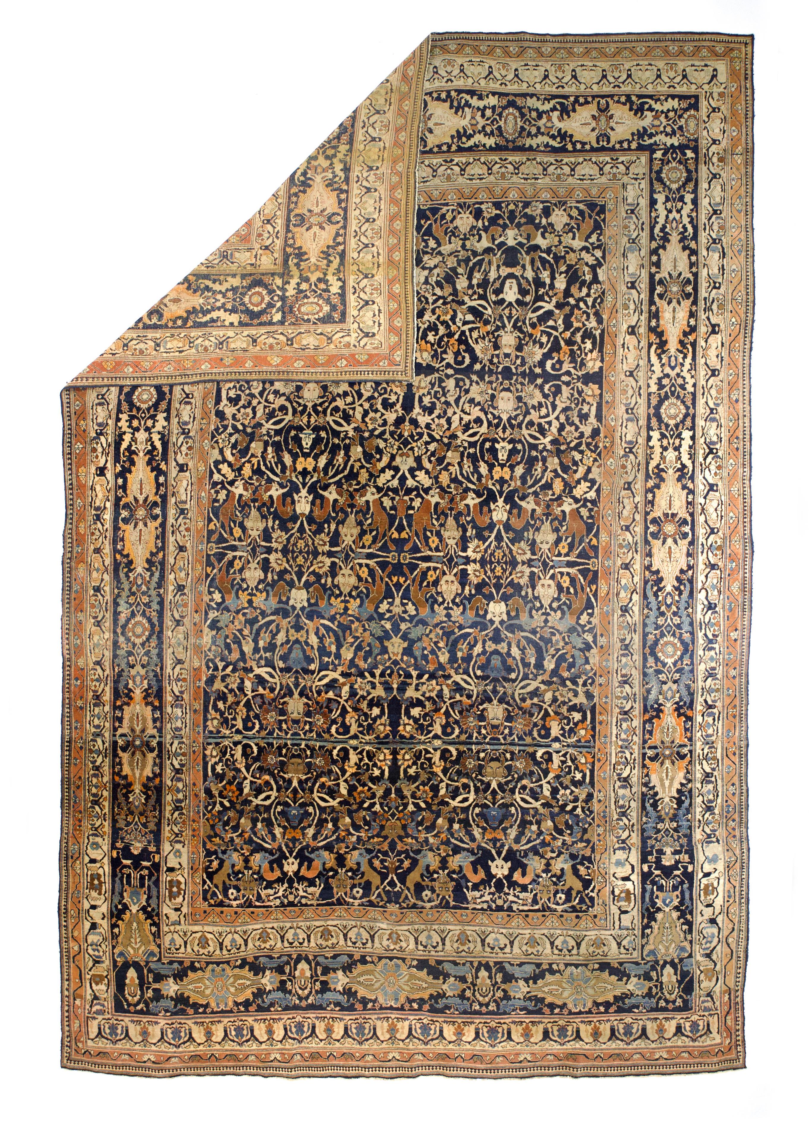 Très beau tapis persan Haji Jalili Tabriz 10'8 x 15'11 Bon état - En vente à New York, NY