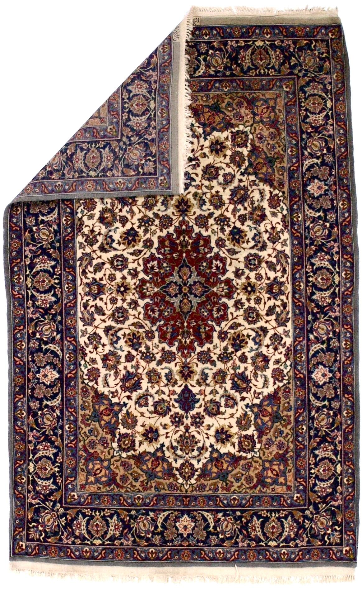 Extrem feiner persischer Isfahan-Teppich 3'5