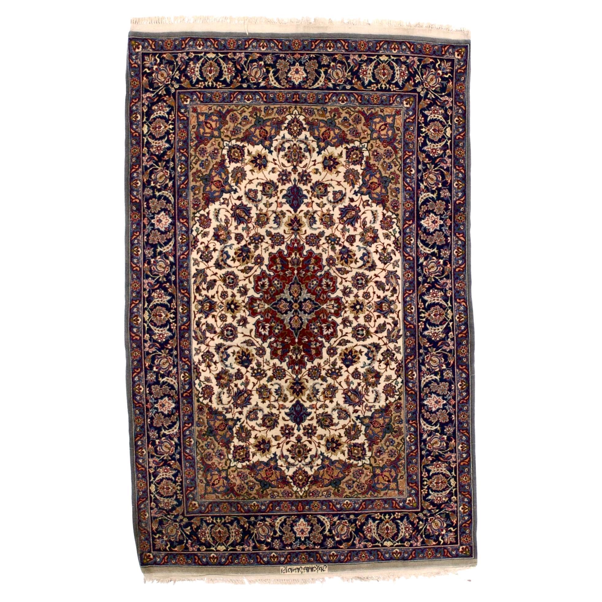 Extremely Fine Persian Isfahan Rug 3'5" x 5’3"