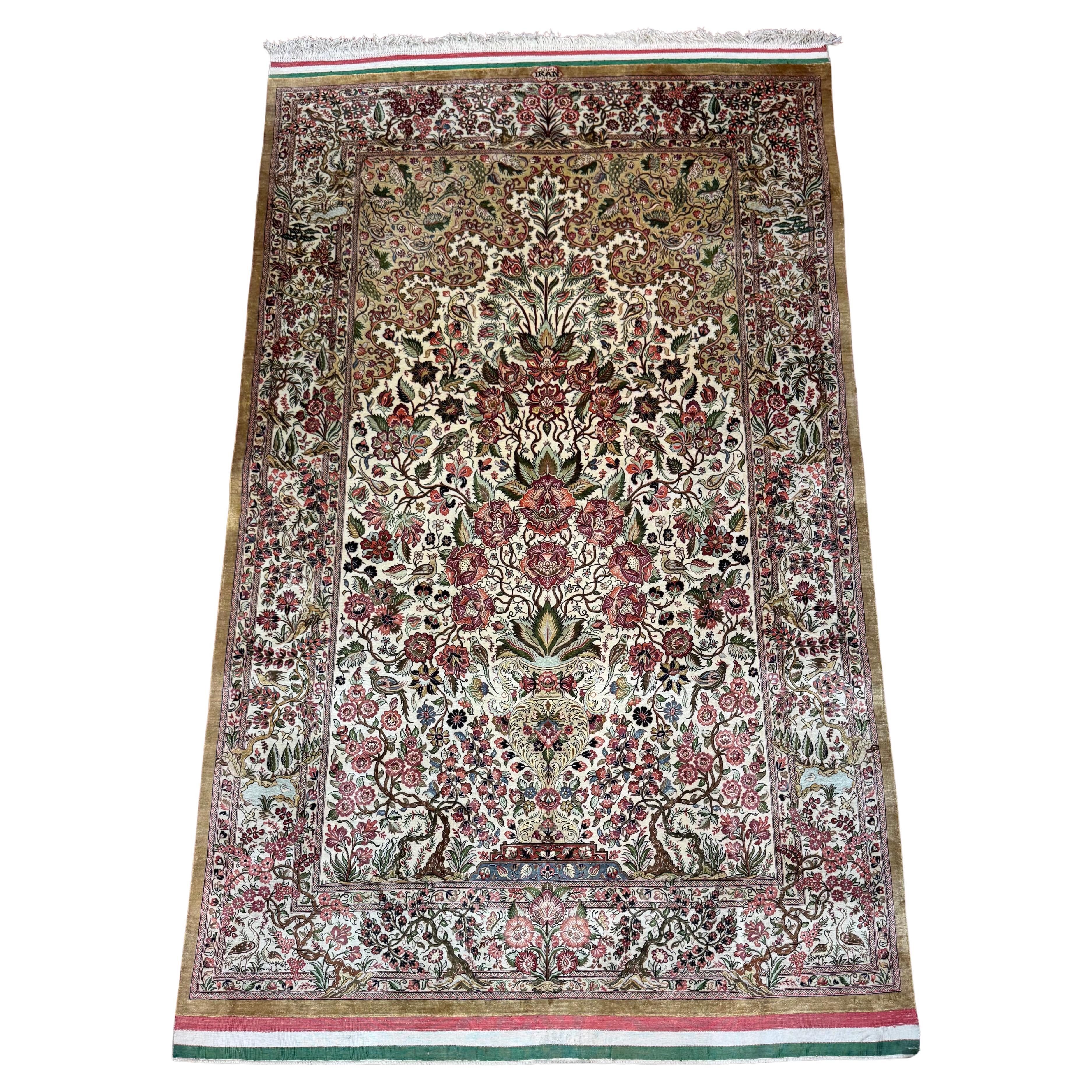 Alfombra persa Isfahan extremadamente fina
