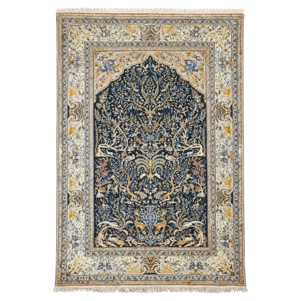 Extremely Fine Persian Isfahan Rug Tree of Life For Sale