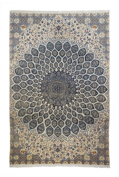 Äußerst feiner persischer Isfahan Woll- und Seidenteppich 7'4'' x 11'4''