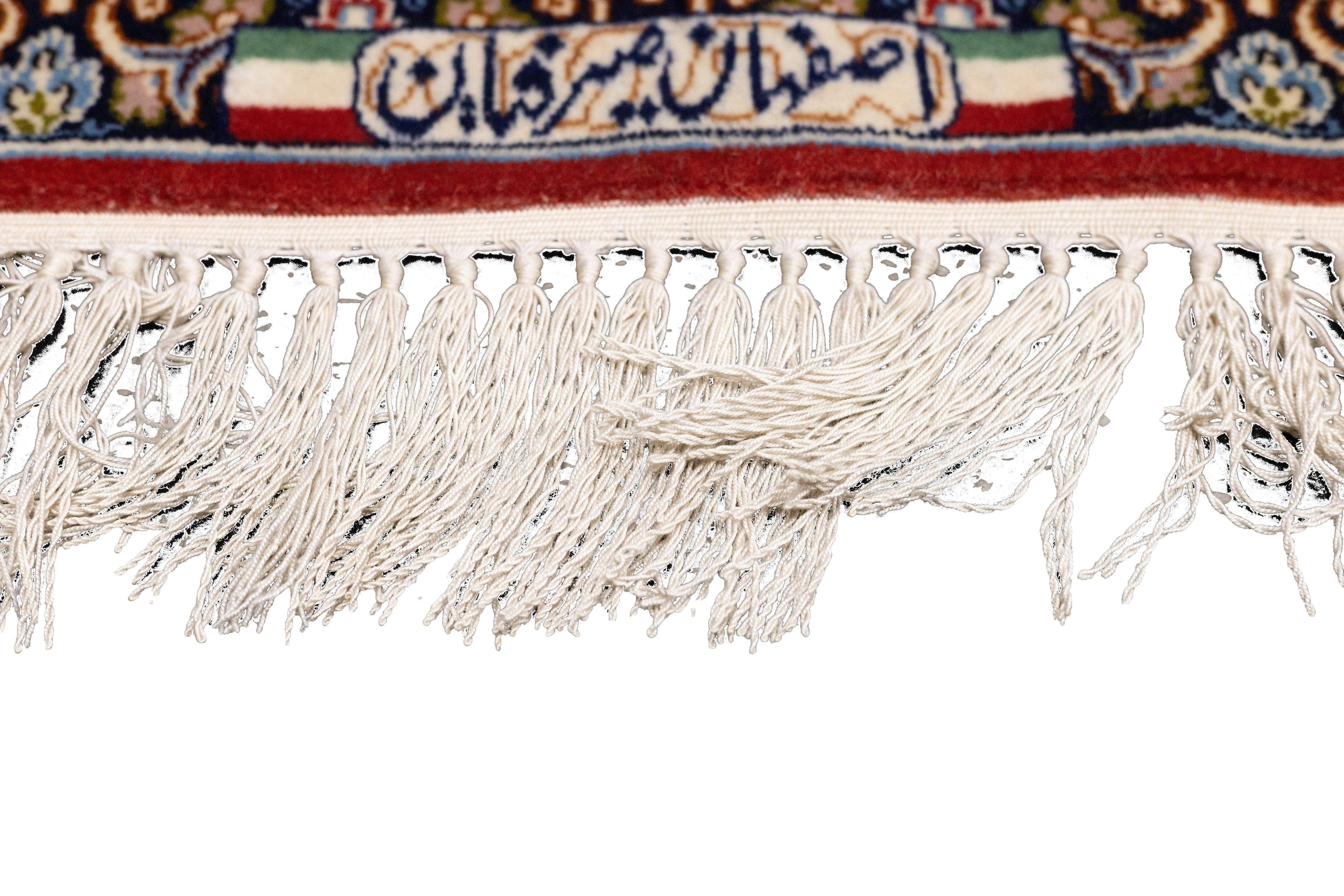 Lana Tappeto persiano Isfahan in lana e seta, estremamente fine, 3'8'' x 5'3'' in vendita