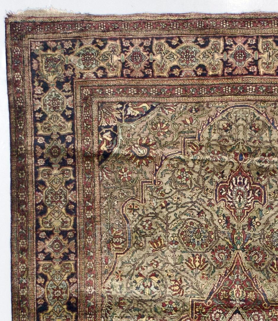 Estremamente  Tappeto persiano di seta Kashan tessuto da un maestro tessitore In condizioni buone in vendita a New York, NY