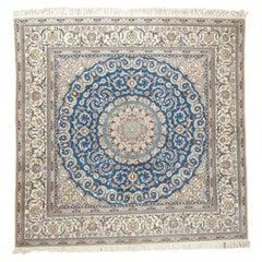 Äußerst feiner persischer Nain-Teppich aus Wolle und Seide 7'10'' x 7'11''