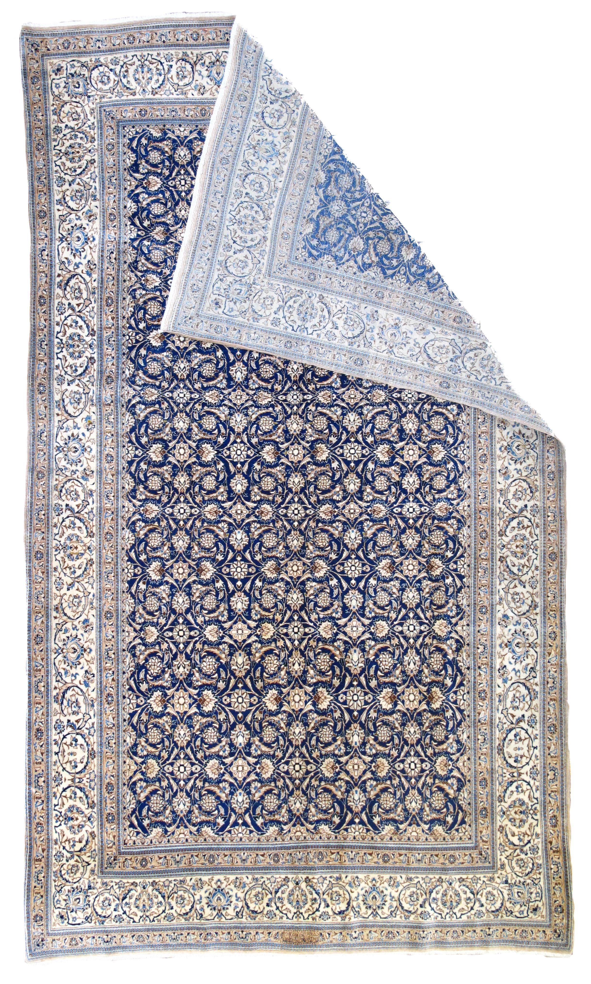 Äußerst feiner persischer Nain (signiert Habibian) Teppich 5'7'' x 9'6''.