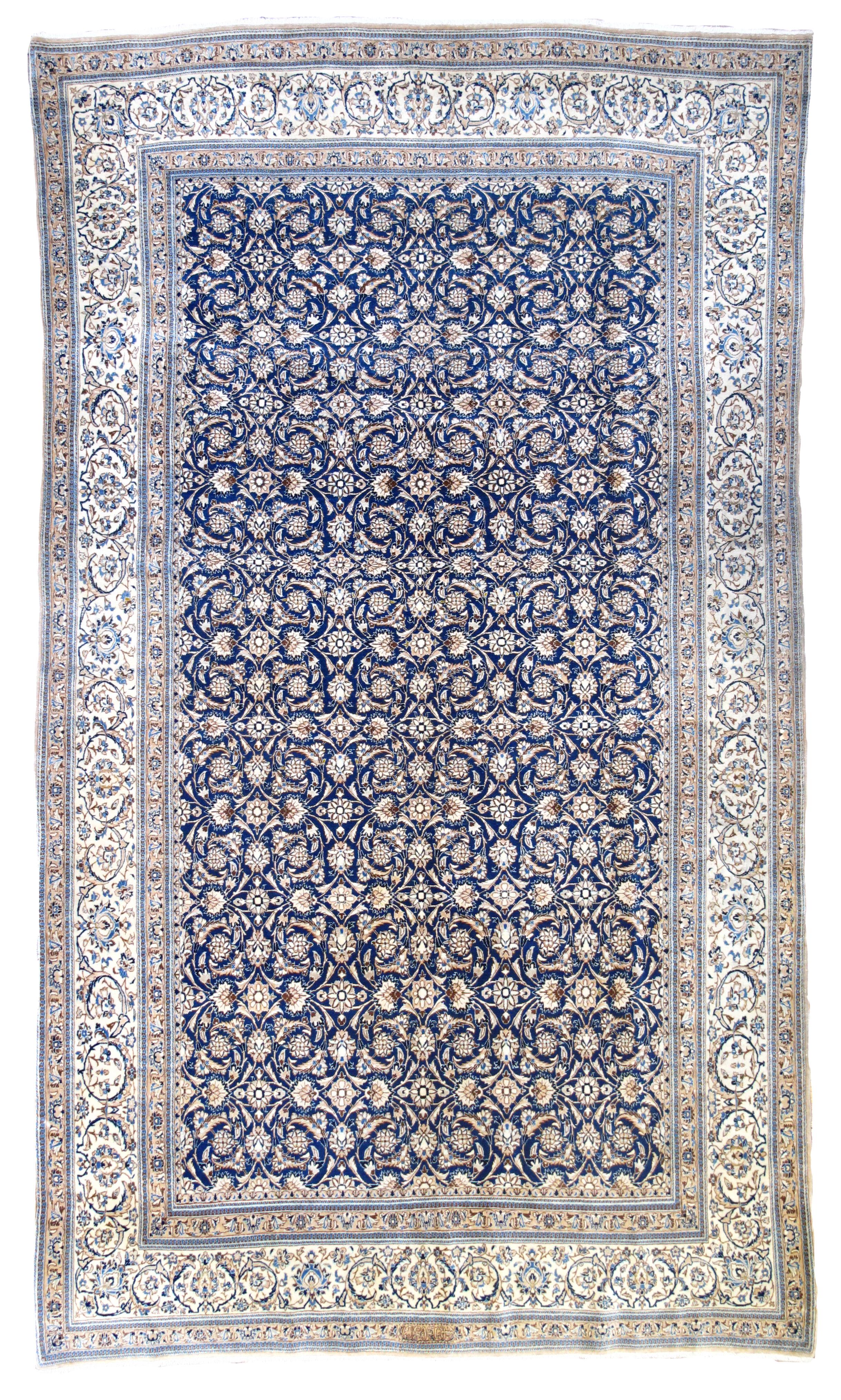 Äußerst feiner persischer Nain (Signiert Habibian) Teppich 5'7'' x 9'6'' (Persisch) im Angebot
