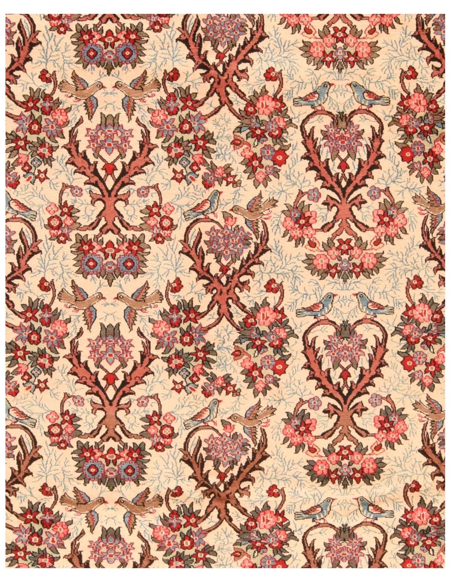 Alfombra Persa Qum Extremadamente Fina 9'4'' x 11'9'' siglo XX en venta