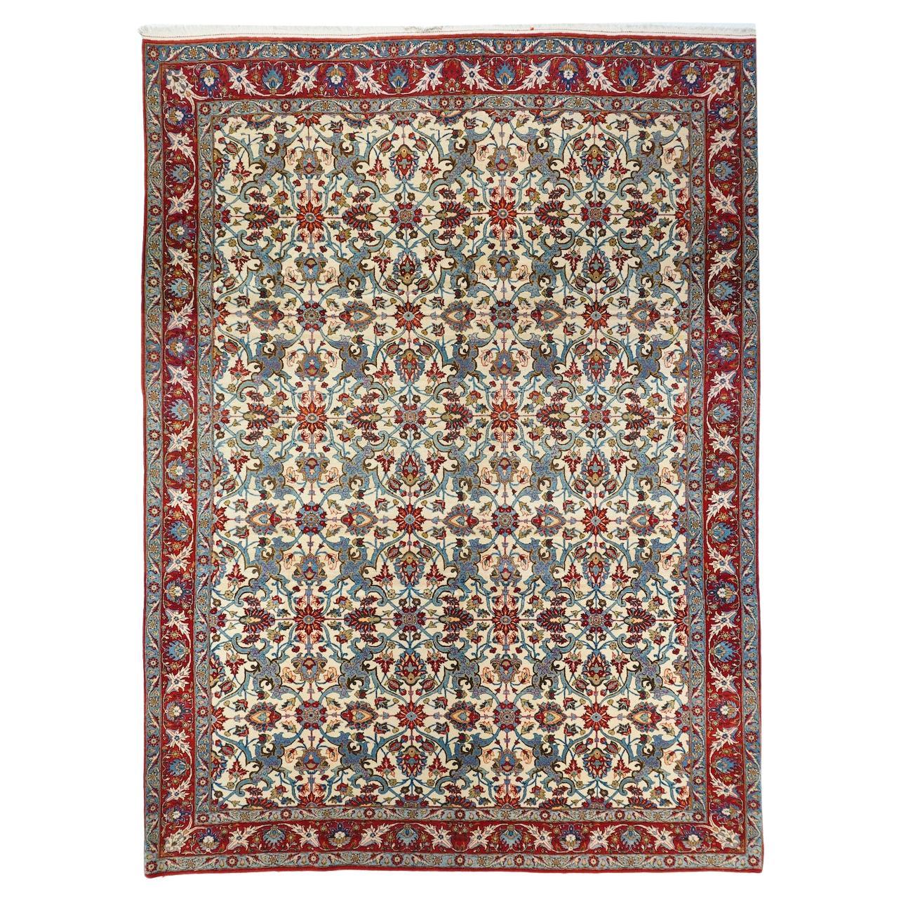 Äußerst feiner persischer Qum-Wollteppich 7'10'' x 10'11''