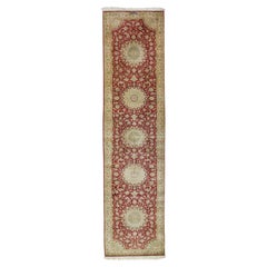 Vintage Fine Persian Silk Qum Runner 2'2'' x 9'3''