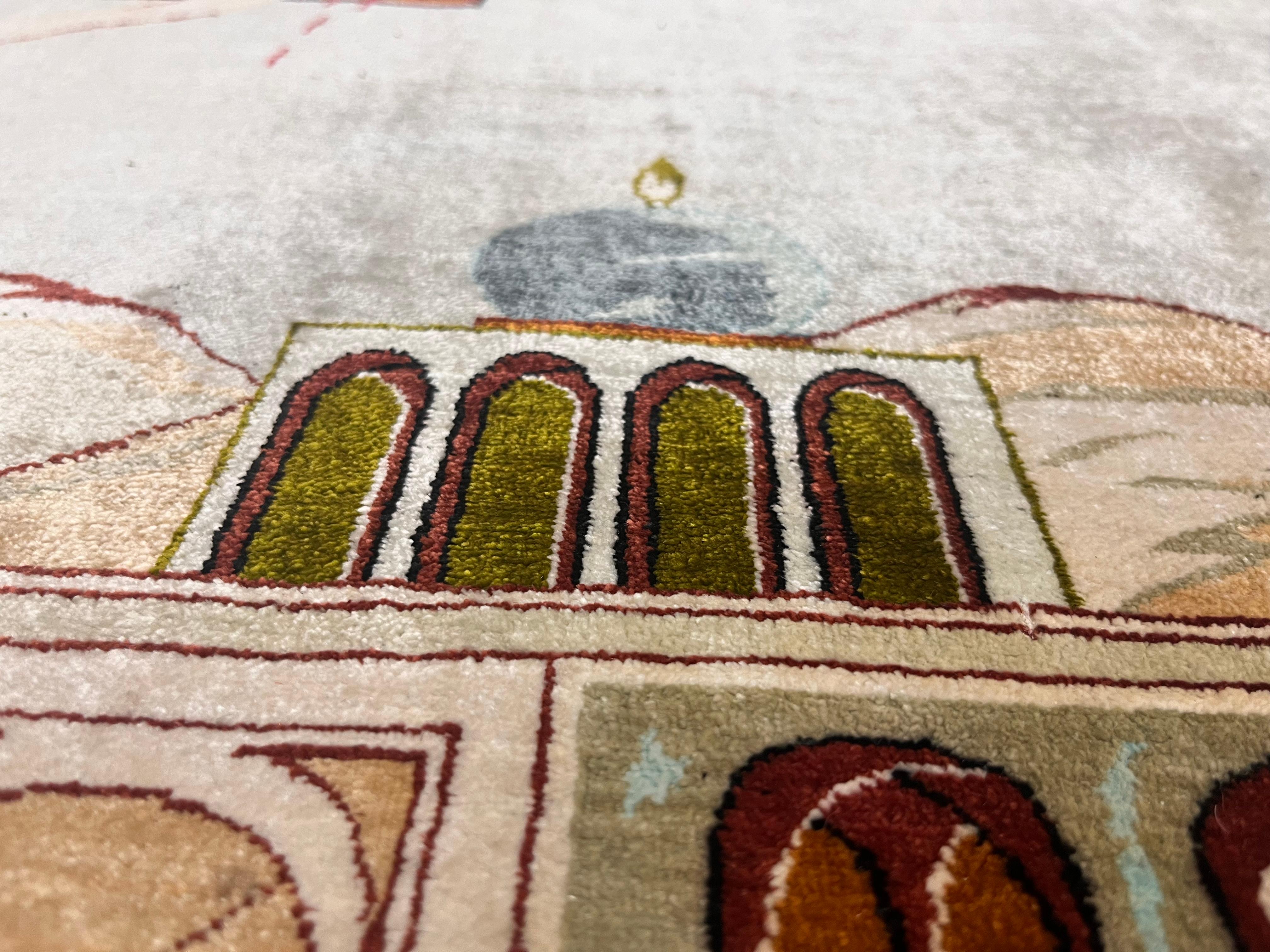 Extremely Fine Persian Silk Qum Pictorial with Jesus Christ 3’3