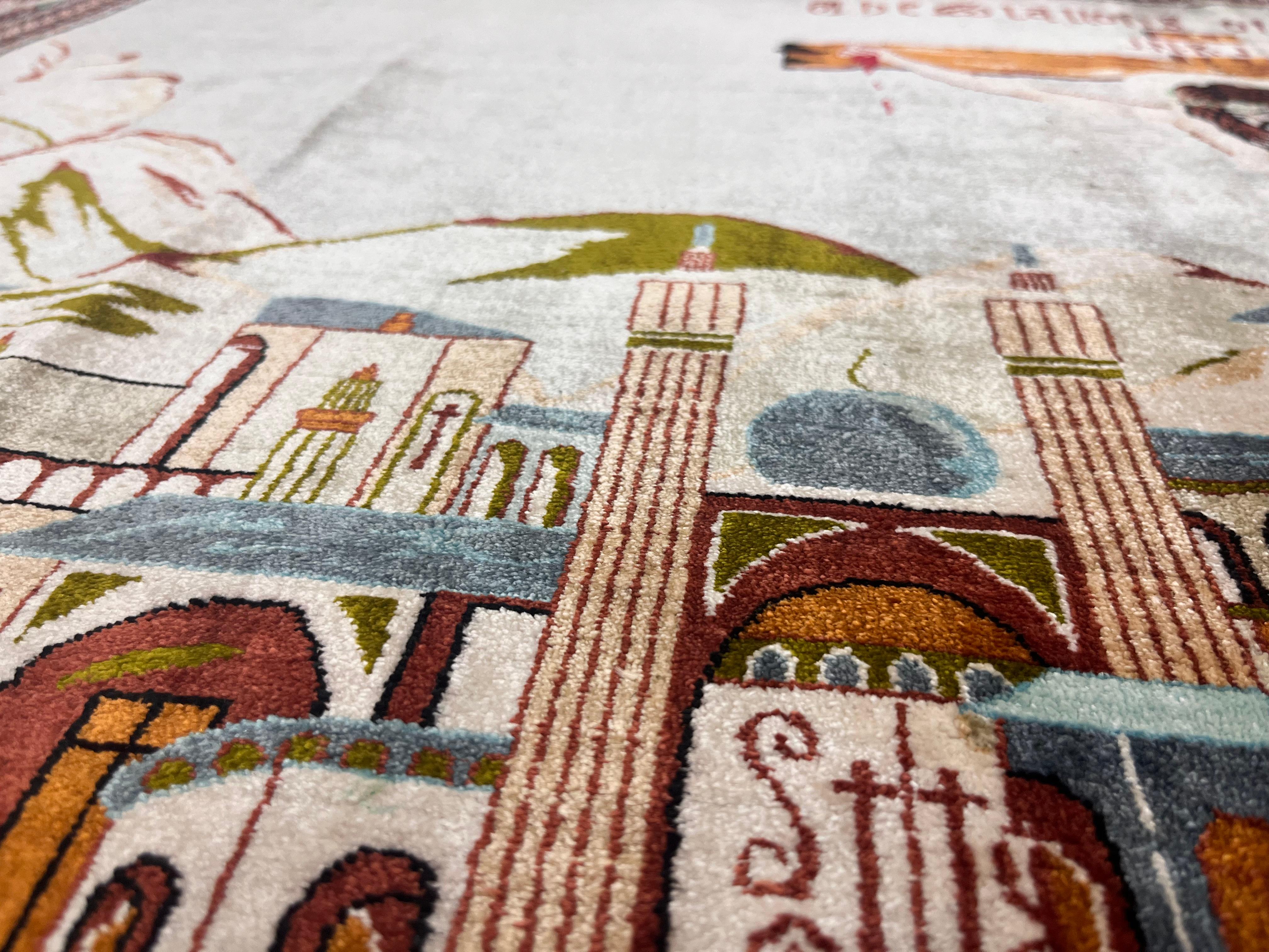 Extremely Fine Persian Silk Qum Pictorial with Jesus Christ 3’3