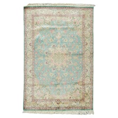 Tappeto Qum in seta persiana estremamente fine 4'3'' x 6'6''