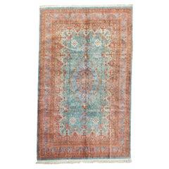 Tapis persan extrêmement fin Qum de 6'3'' x 10'2''