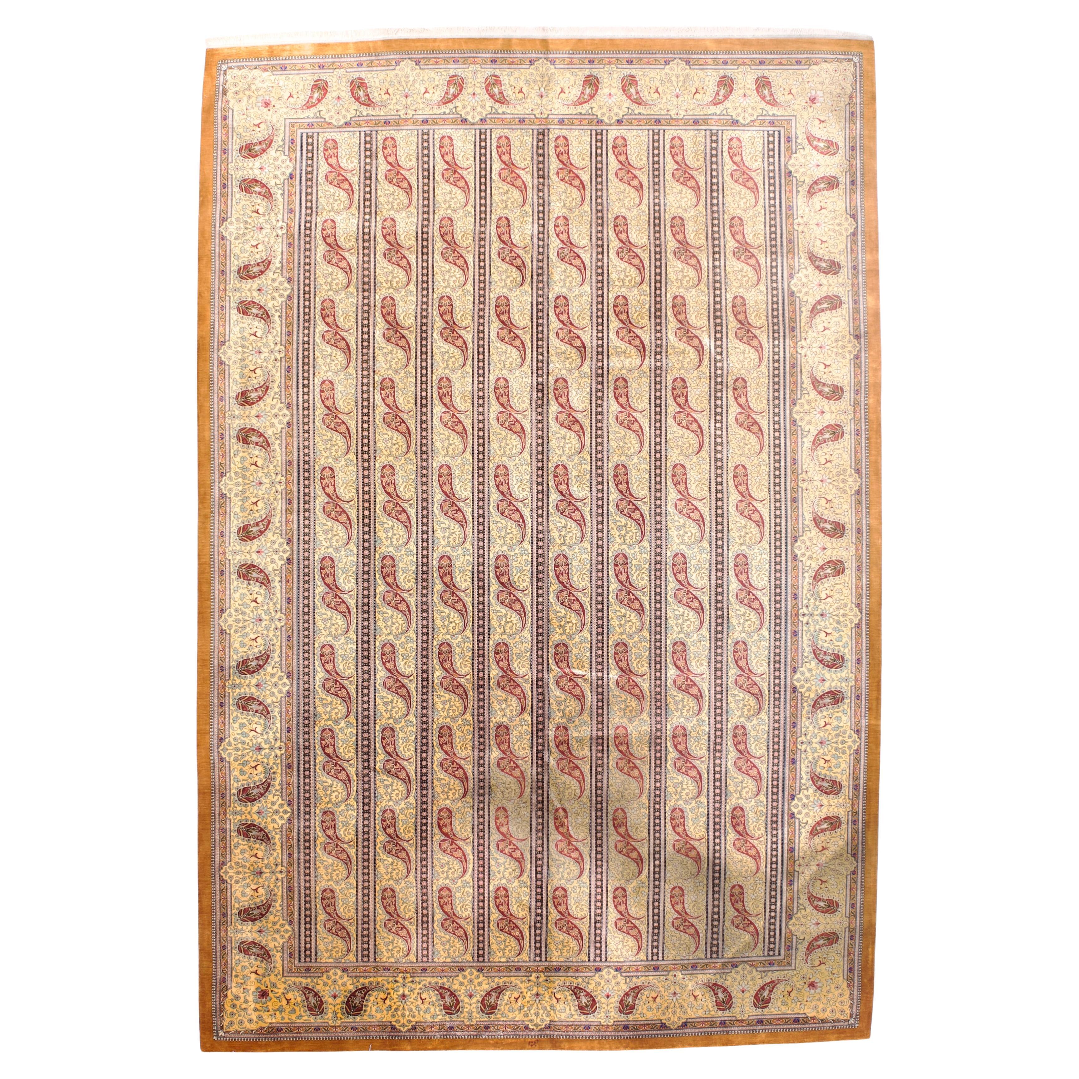 Tappeto Qum in seta persiana estremamente fine 6'7" x 9'11"
