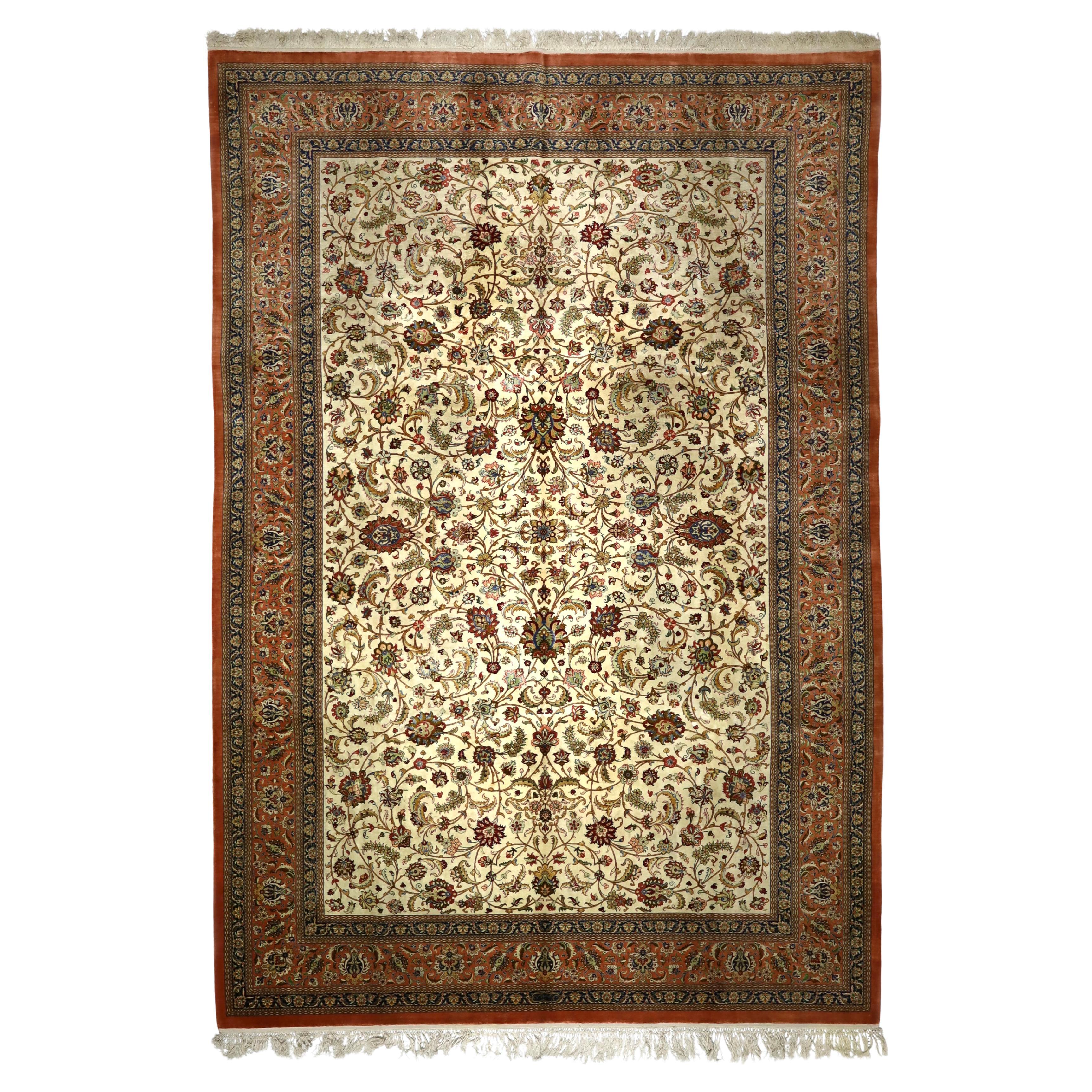 Extremely Fine Persian Silk Qum Rug 7'9" x 11’5”