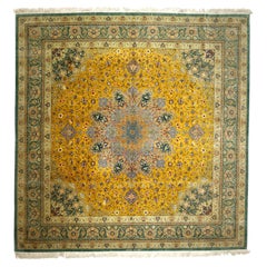 Tapis persan en soie Qum extrêmement fin 8'0" x 8'2