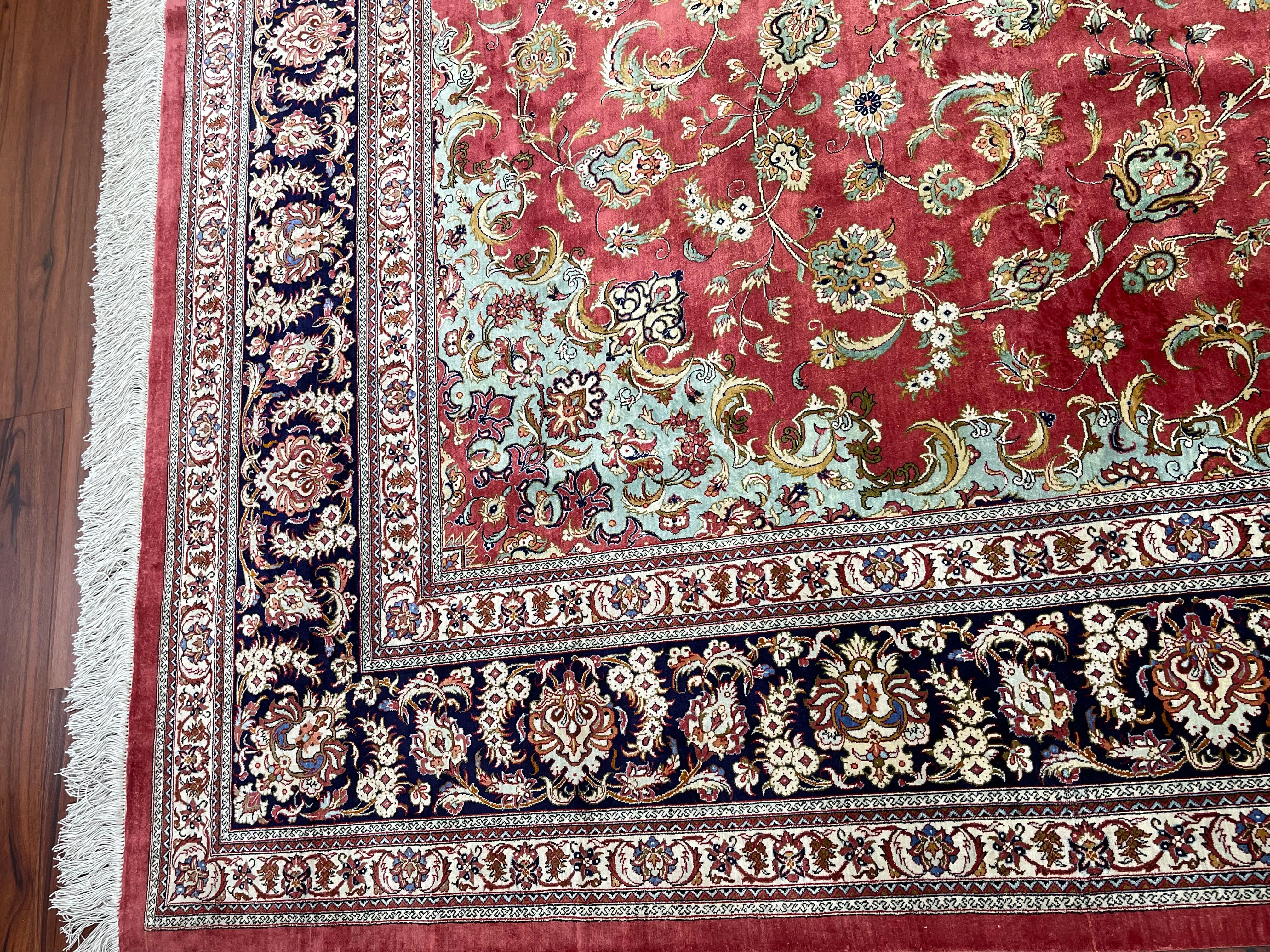 Tabriz Extremely Fine Persian Silk Qum Rug/Carpet For Sale
