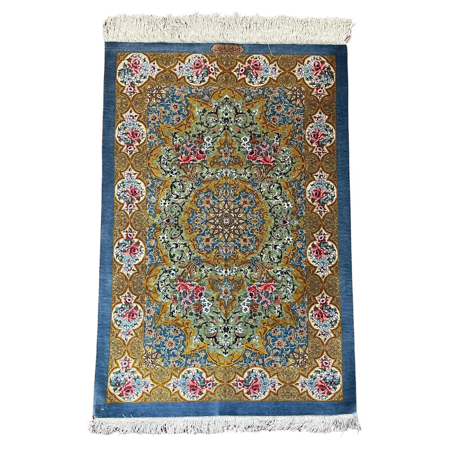 Extremely Fine Persian Silk Qum Rug/Carpet