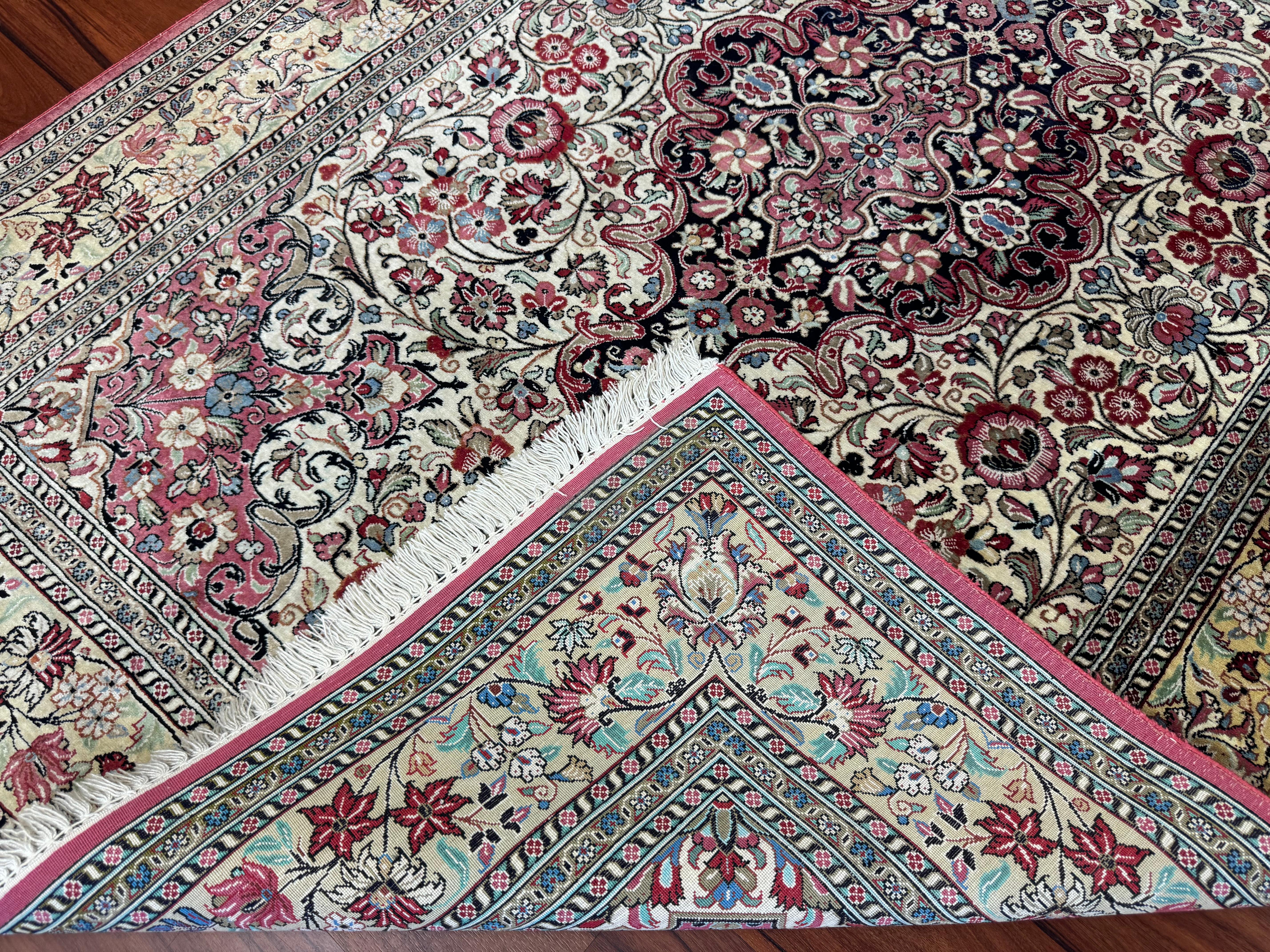 Extremely Fine Persian Silk Qum Rug For Sale 8
