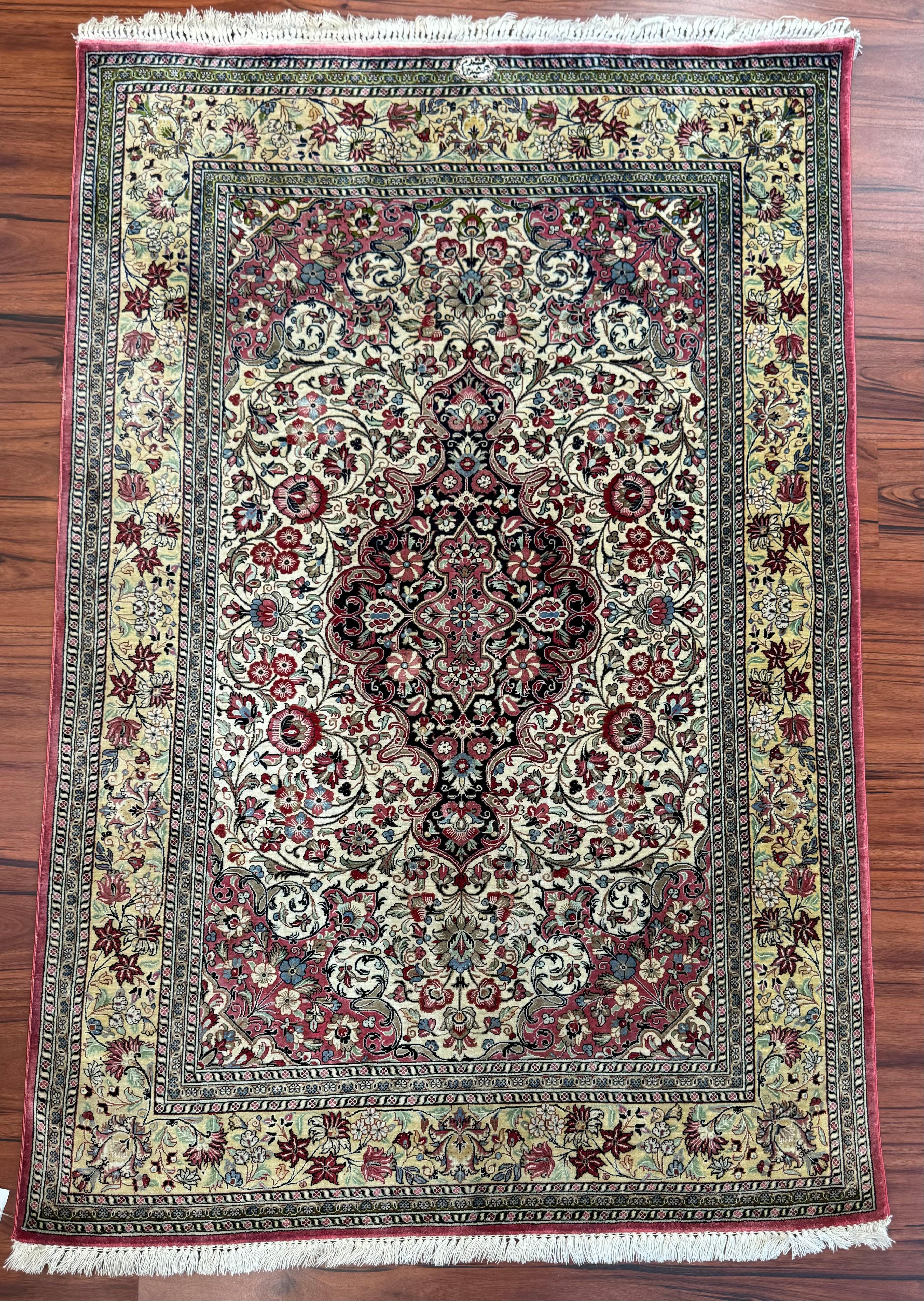 Extremely Fine Persian Silk Qum Rug For Sale 10