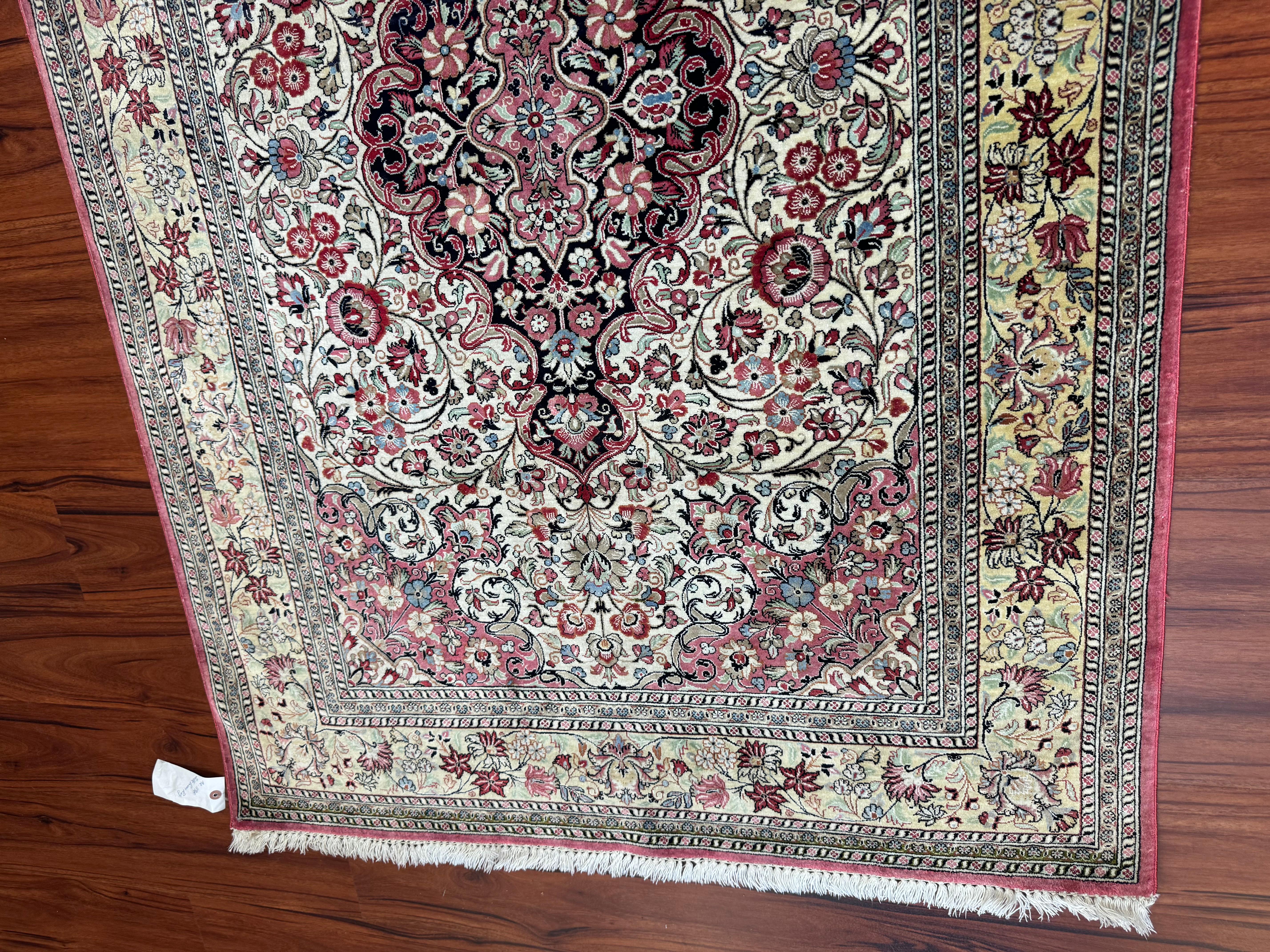 20th Century Extremely Fine Persian Silk Qum Rug For Sale