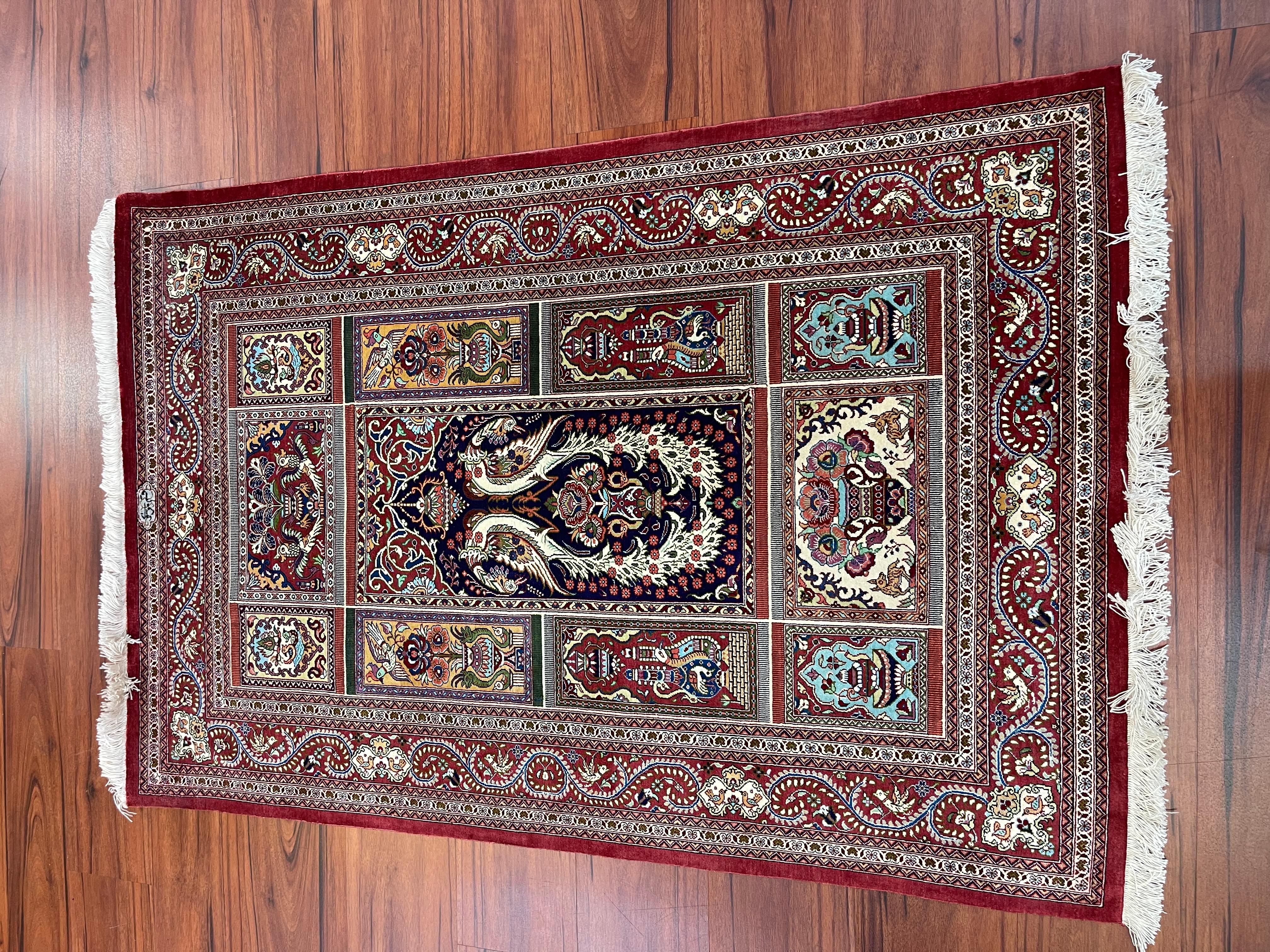 Extremely Fine Persian Silk Qum Rug  For Sale 1