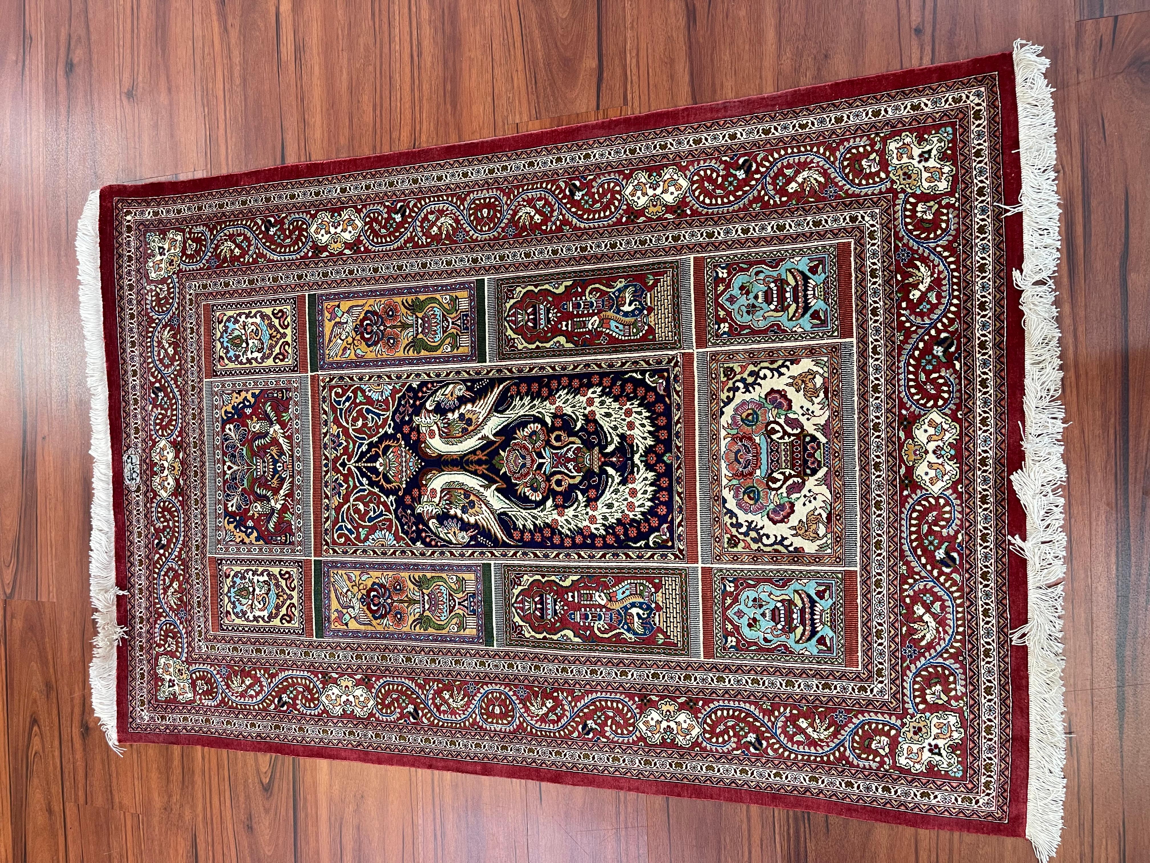 Extremely Fine Persian Silk Qum Rug  For Sale 3