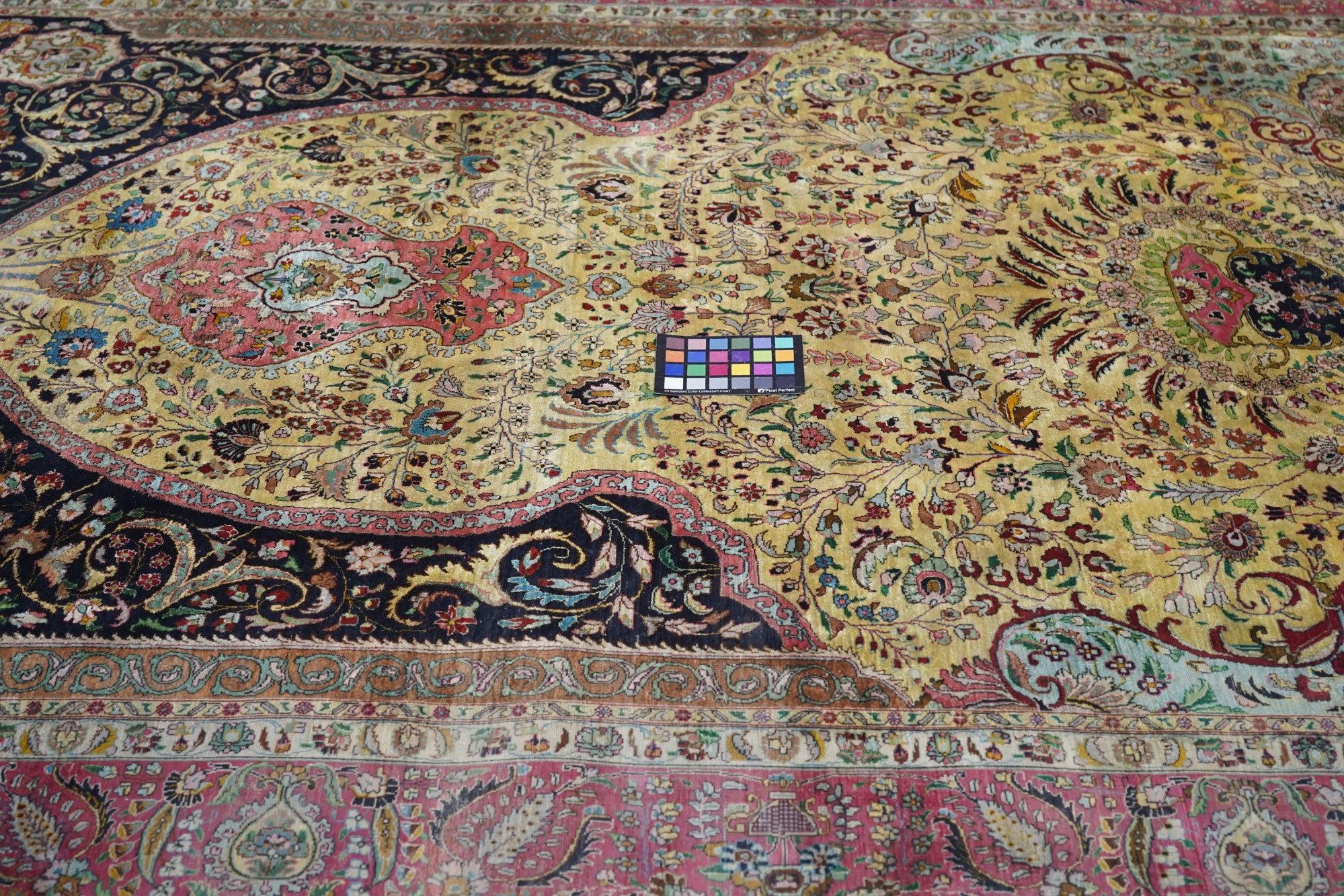 Seta Tappeto Tabriz in seta persiana estremamente fine 6'0