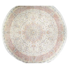 Extrêmement belle pièce persane Tabriz 70 Raj. Laine et soie avec un tapis de base en soie