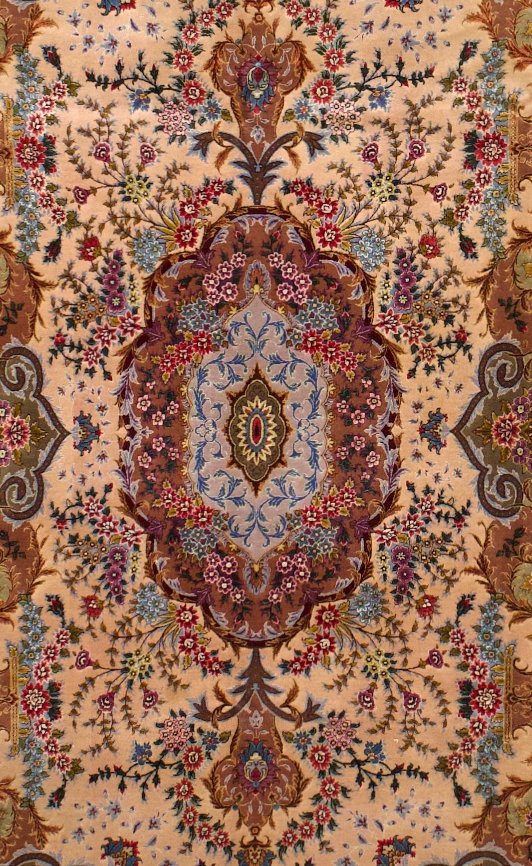 Extremely Fine Persian Tabriz Signed by Master Weaver Rug 6'5