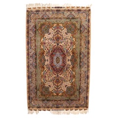 Extremely Fine Persian Tabriz Signed by Master Weaver Rug 6'5" x 10’7"