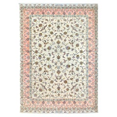 Alfombra persa Tabriz extremadamente fina de lana y seda 60 Raj 9'9" x 13'6
