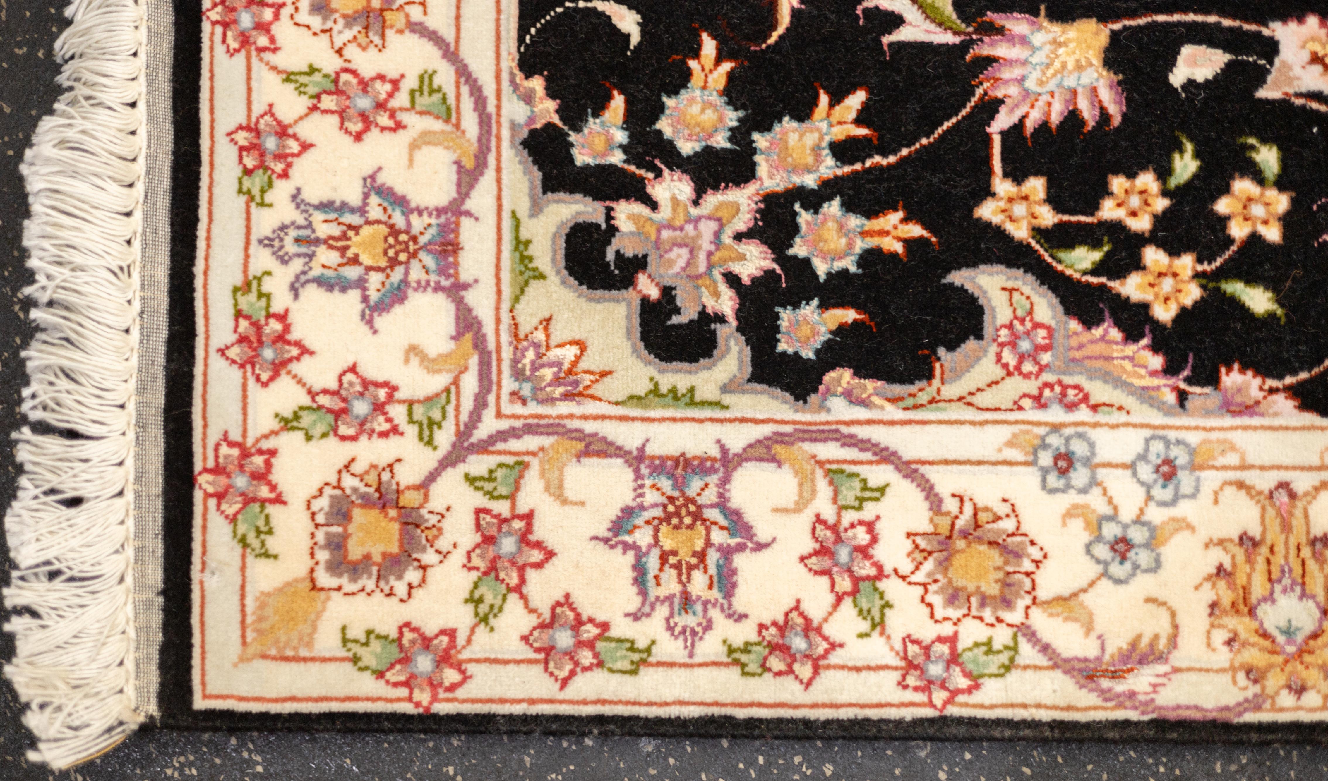 20th Century Extremely Fine Persian Tabriz Wool & Silk Long Rug 2'6'' x 17'1'' For Sale