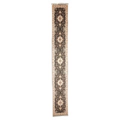 Tapis persan Tabriz extrêmement fin en laine et soie 2'6'' x 17'1''