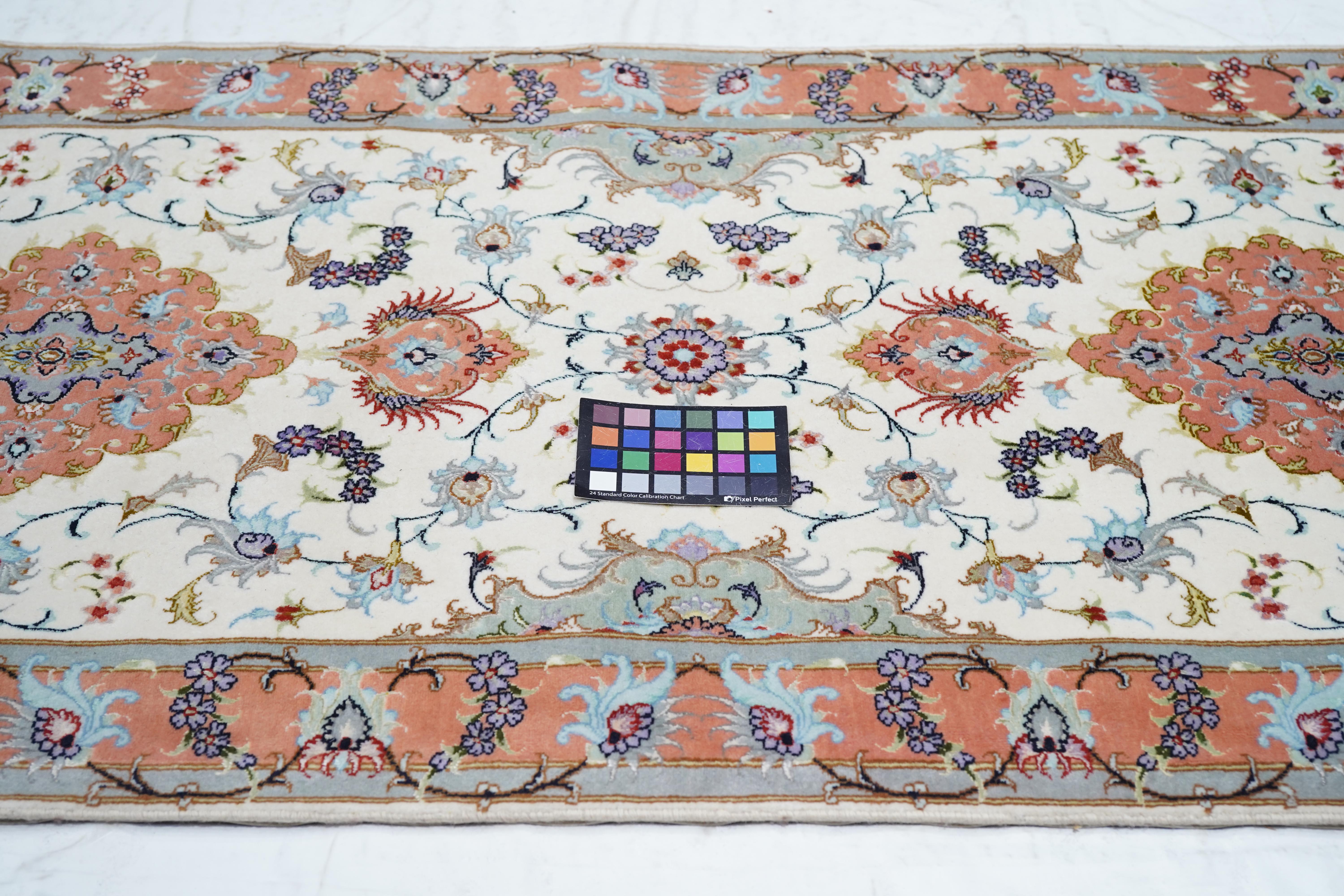 Tabriz Persa Extremadamente Fino Tejido por el Artista Maestro Tejedor. Lana y seda en venta 2