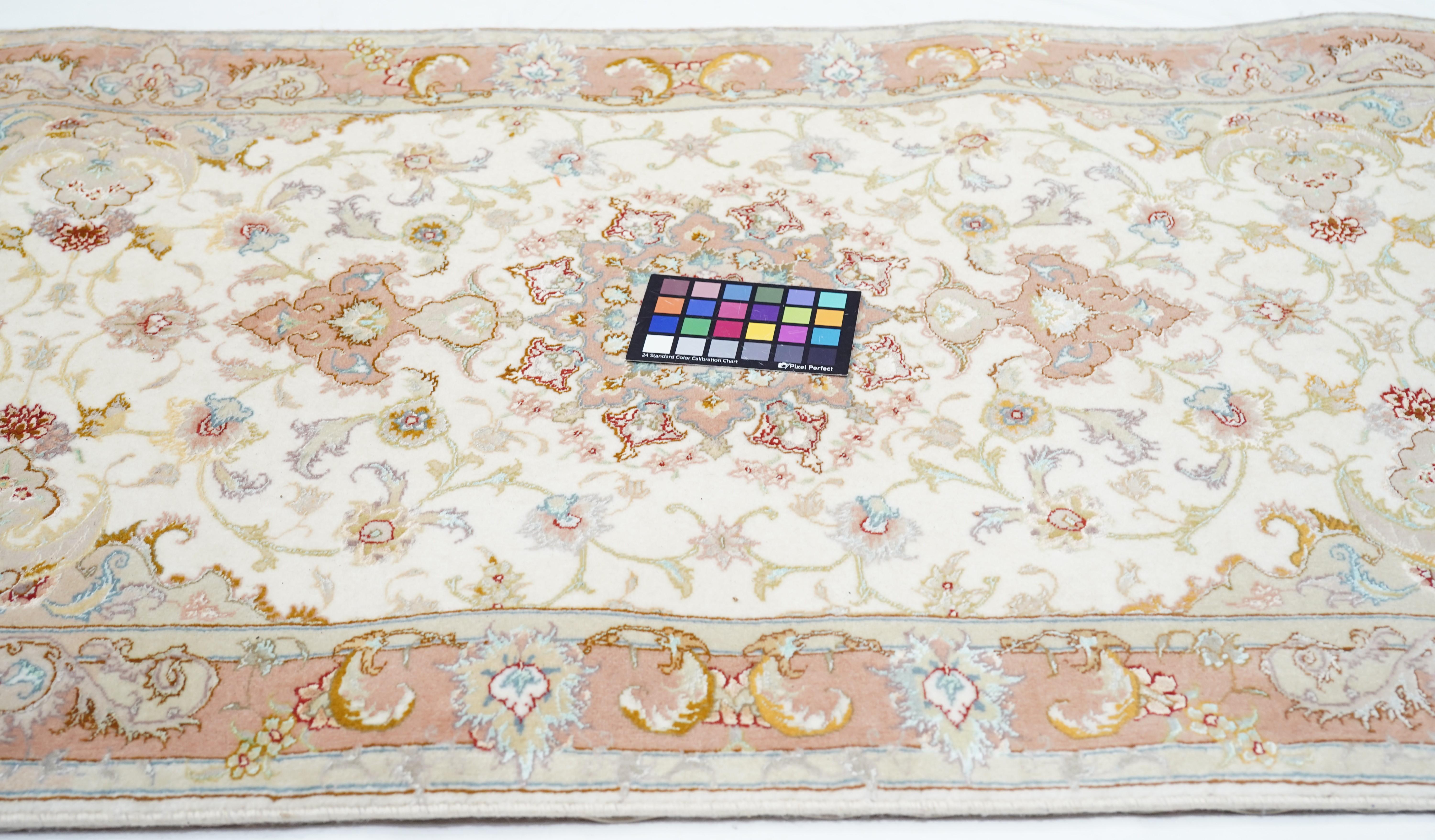 Extremely Fine Persian Tabriz Woven by the Artist Master Weaver Wool & Silk For Sale 4