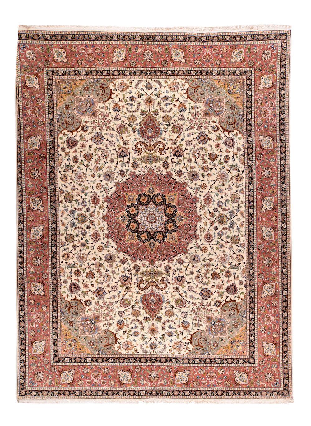 Persiano Tappeto persiano Tabriz estremamente fine, tessuto dal maestro tessitore Artistics in lana e seta in vendita