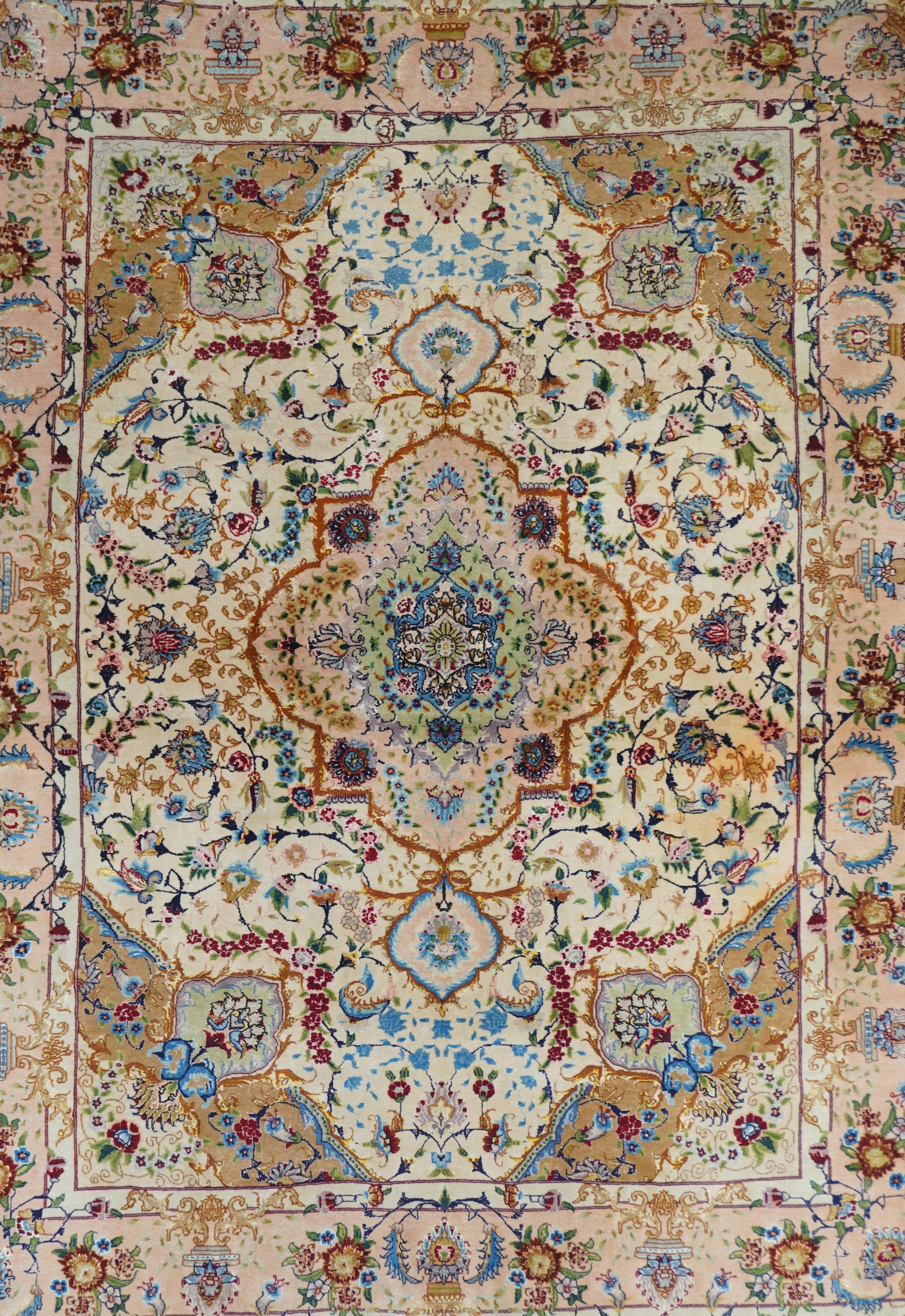 Persiano Tappeto Tabriz in lana e seta persiana estremamente pregiata 5'0