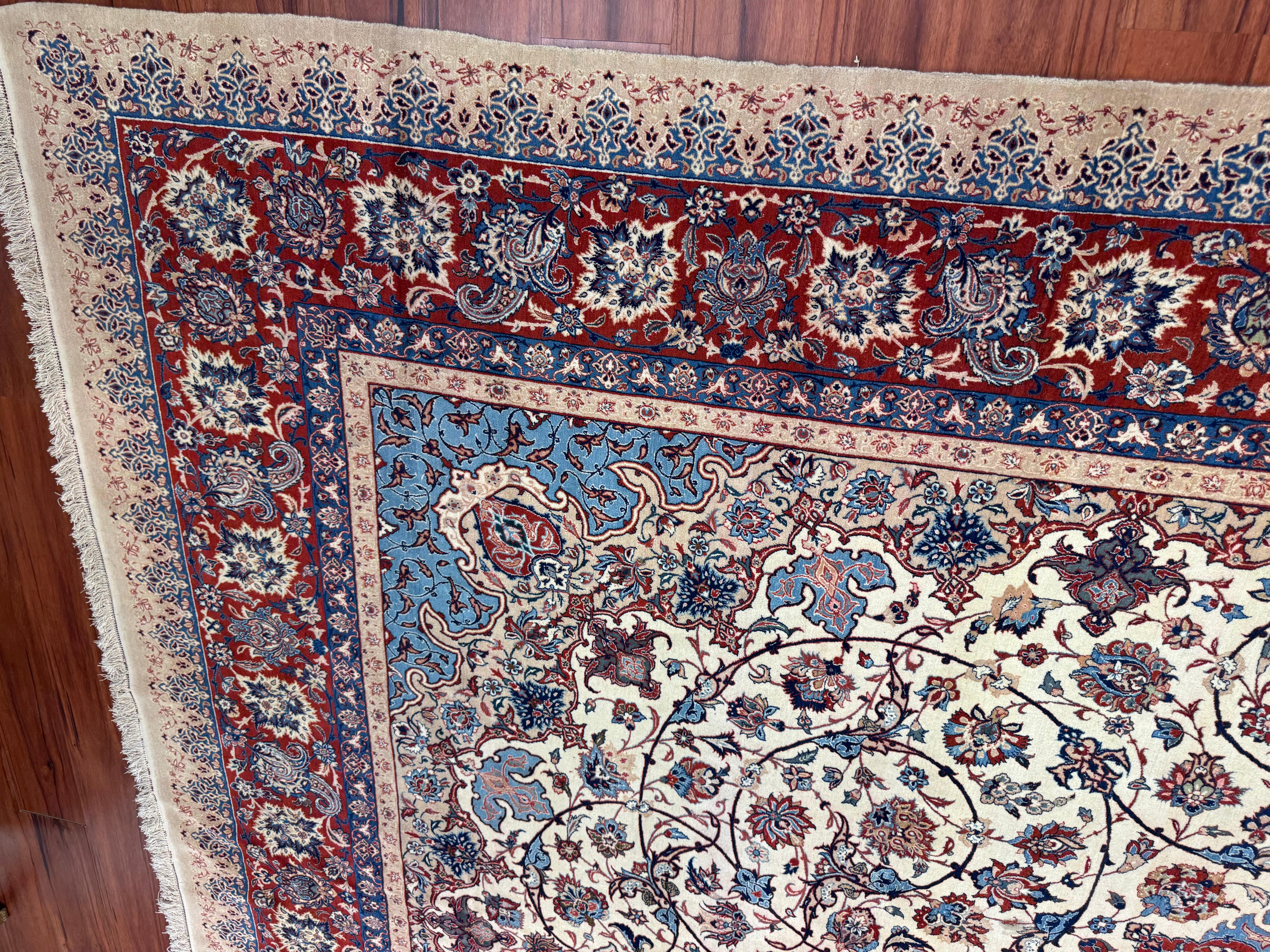 Tappeto persiano Isfahan semi-antico estremamente fine in vendita 8