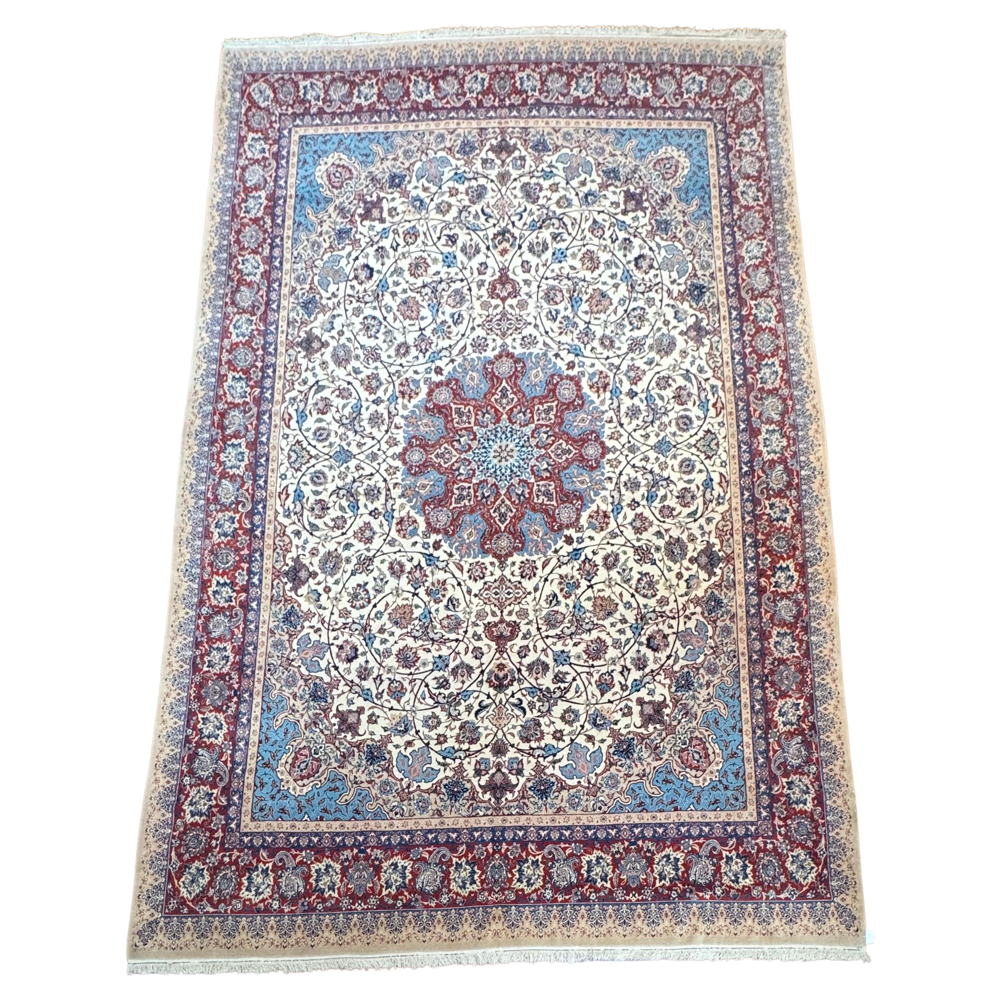 Extremely Fine Semi-Antique Persian Isfahan Rug