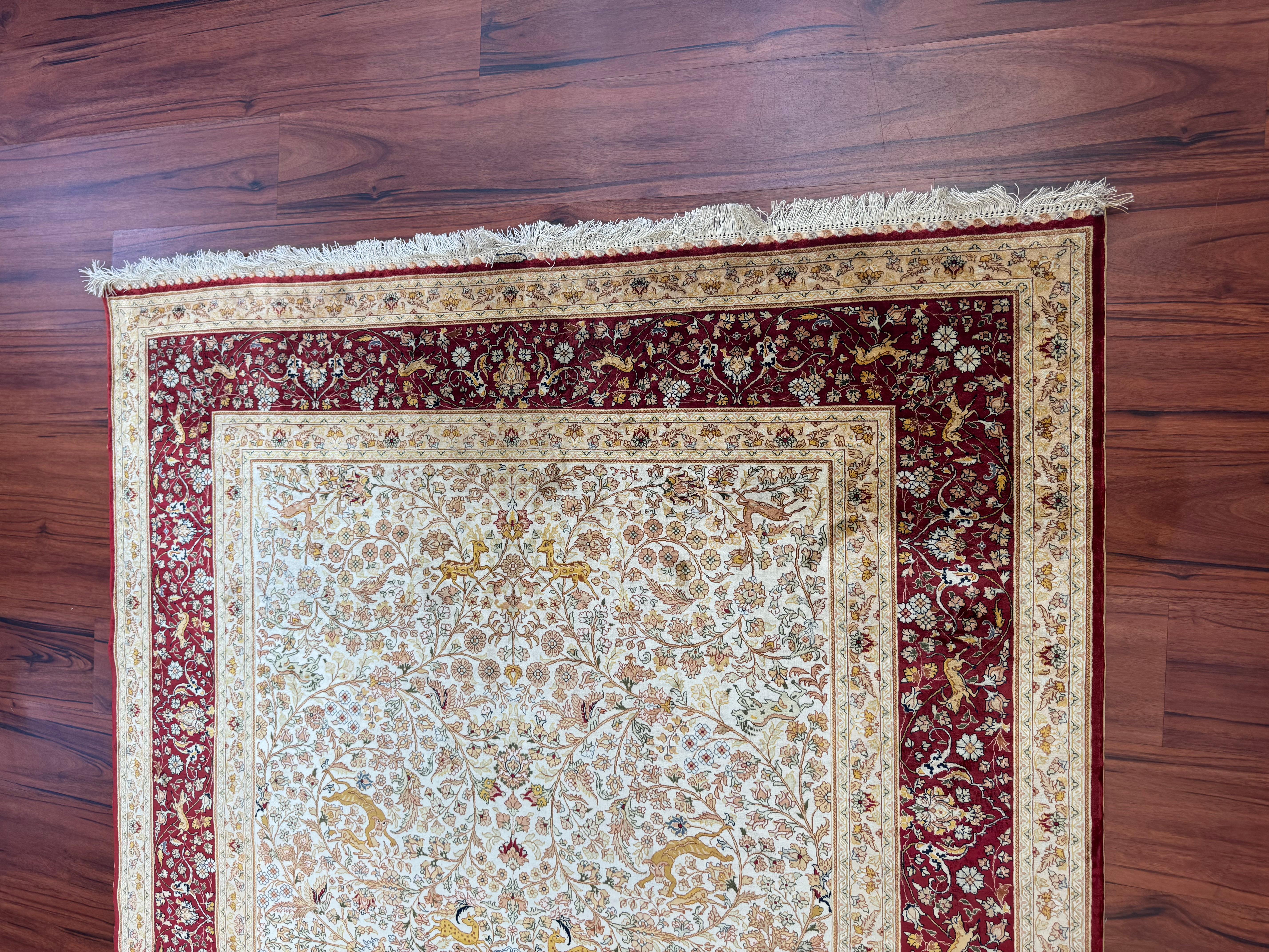 Extremely Fine Silk Hereke Rug For Sale 6