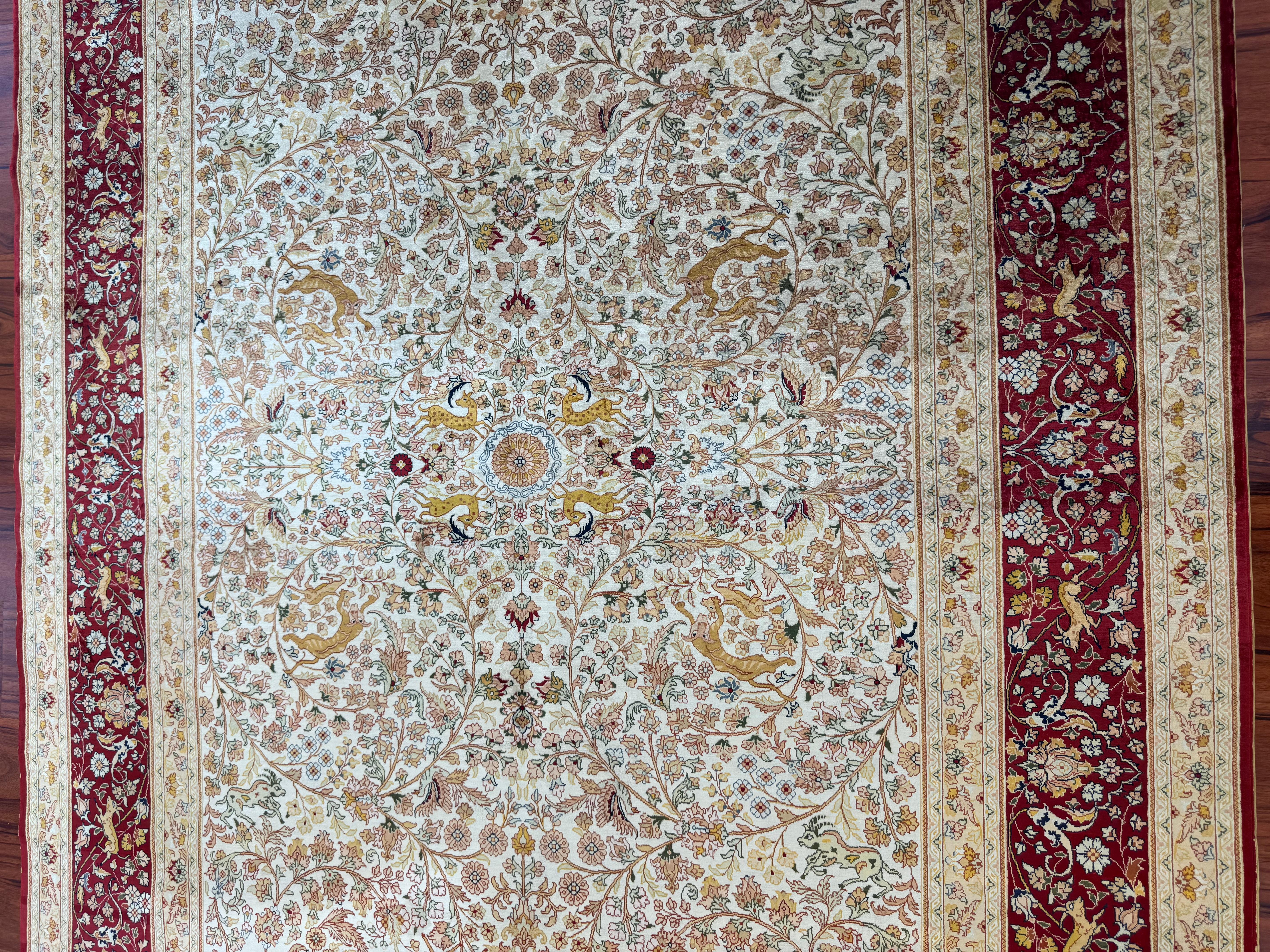 Extremely Fine Silk Hereke Rug In Excellent Condition For Sale In Gainesville, VA